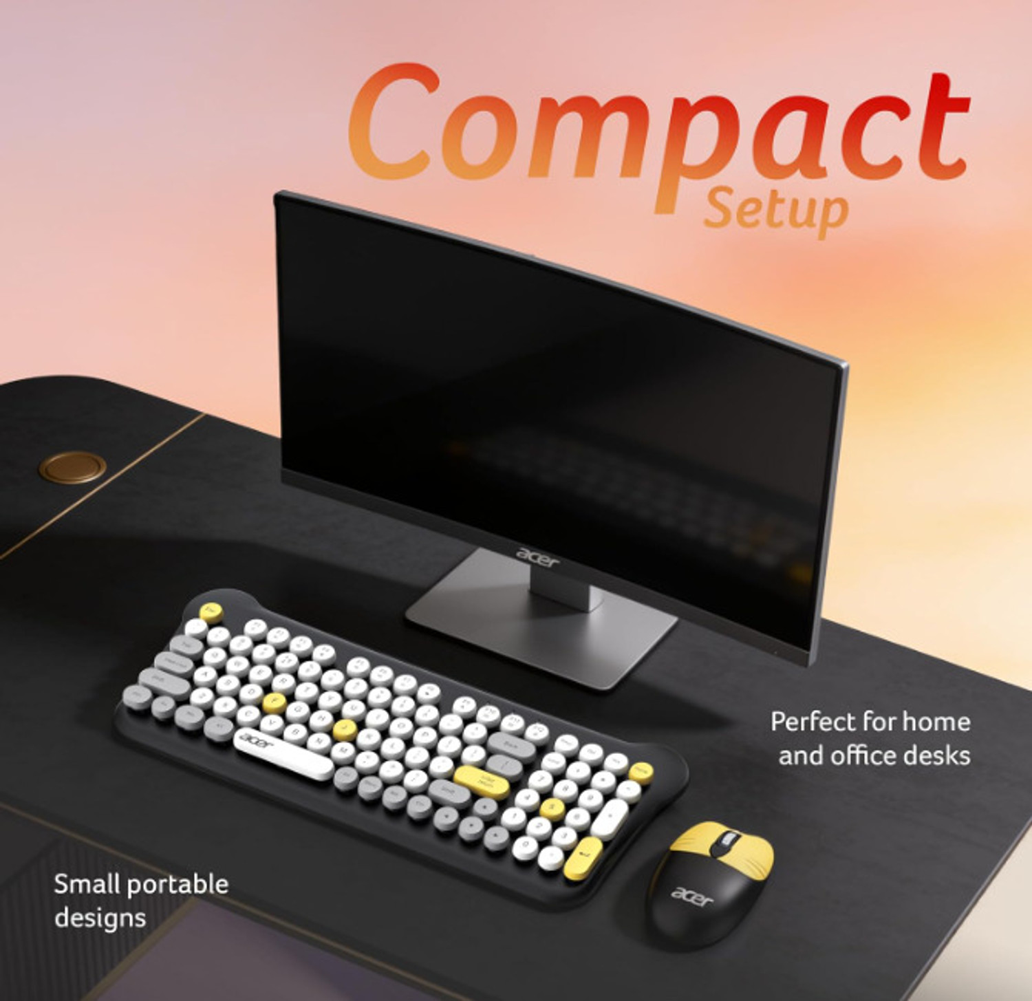 Image of Acer Cuteo Wireless Keyboard and Mouse Combo Combo Set