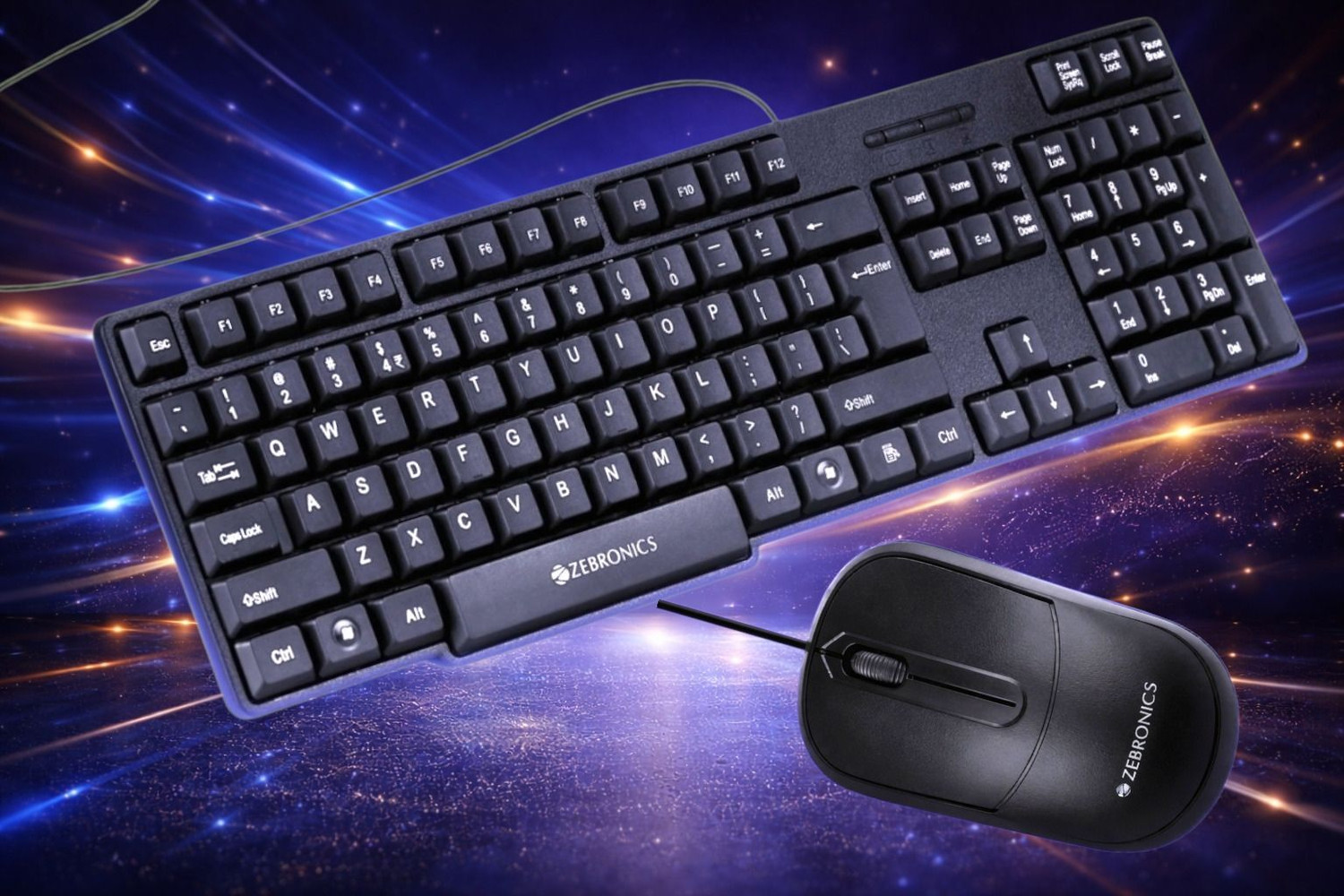 Image of ZEBRONICS KEYBOARD K-65 AND MOUSE COMFORT+ Combo Set Designed for Gaming