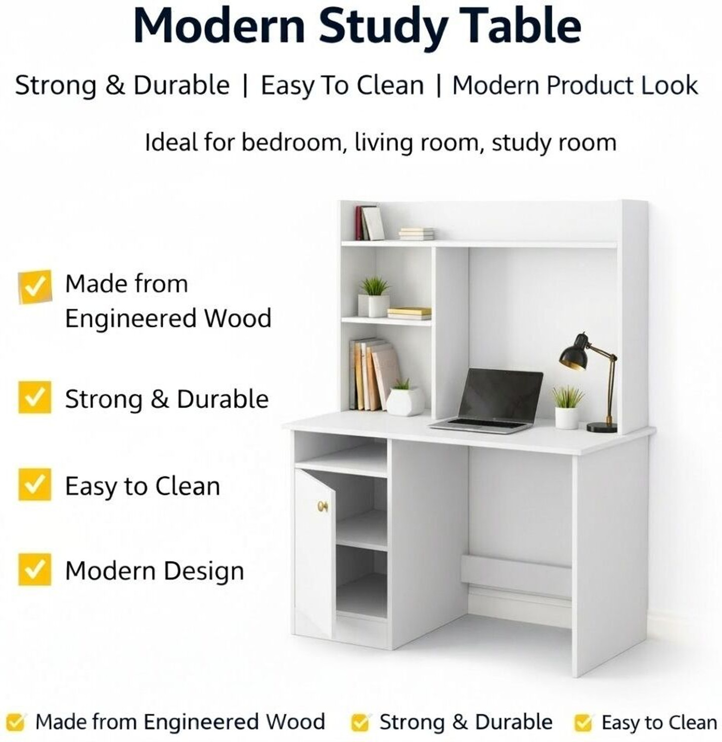 Image of Flipkart Perfect Homes Portable Workstation Computer Desk with Storage, For Office, Home Engineered Wood Computer Desk