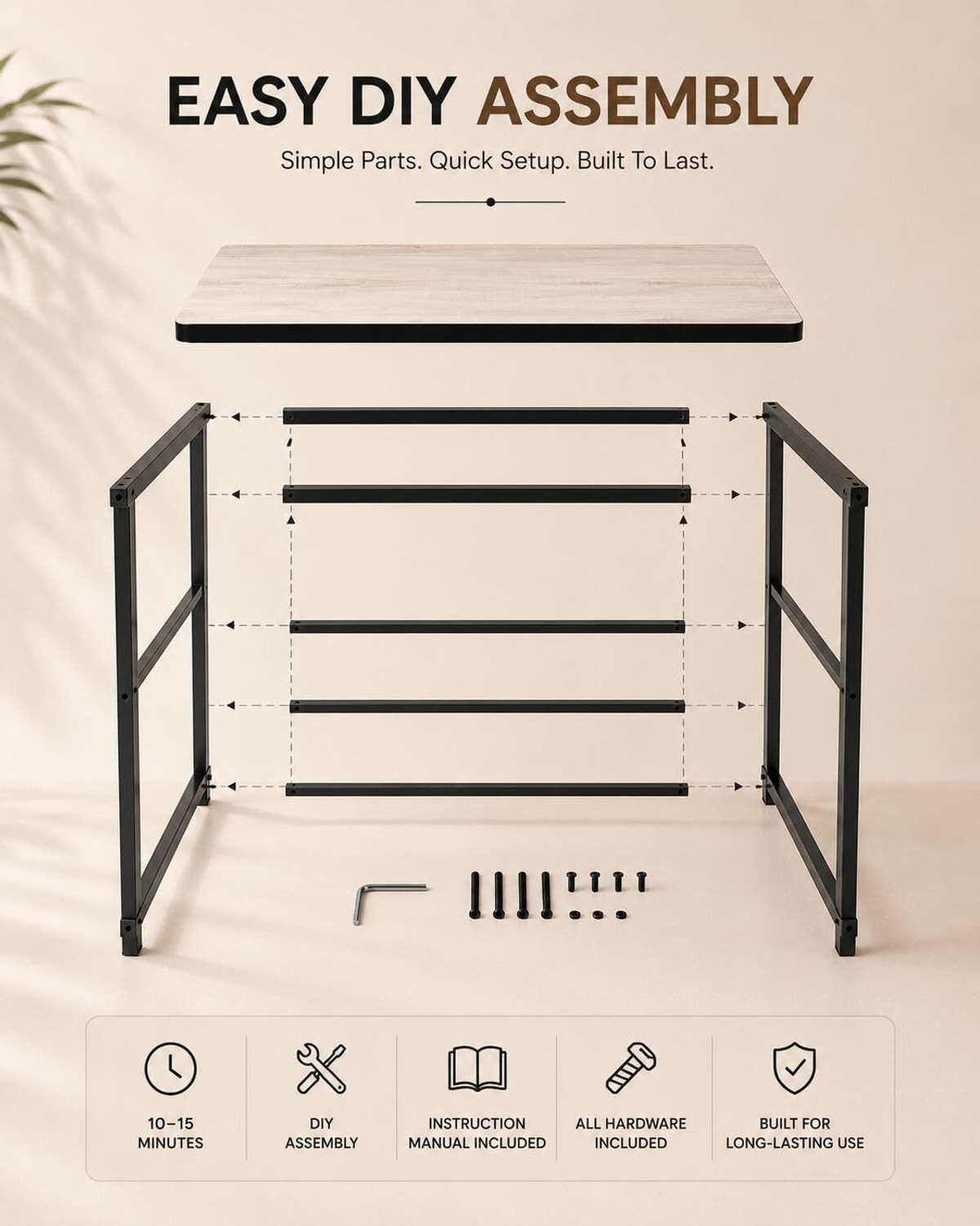 Image of Dumos Wooden Study Table for Home & Office | Wooden Computer Desk Pearl White Engineered Wood Computer Desk