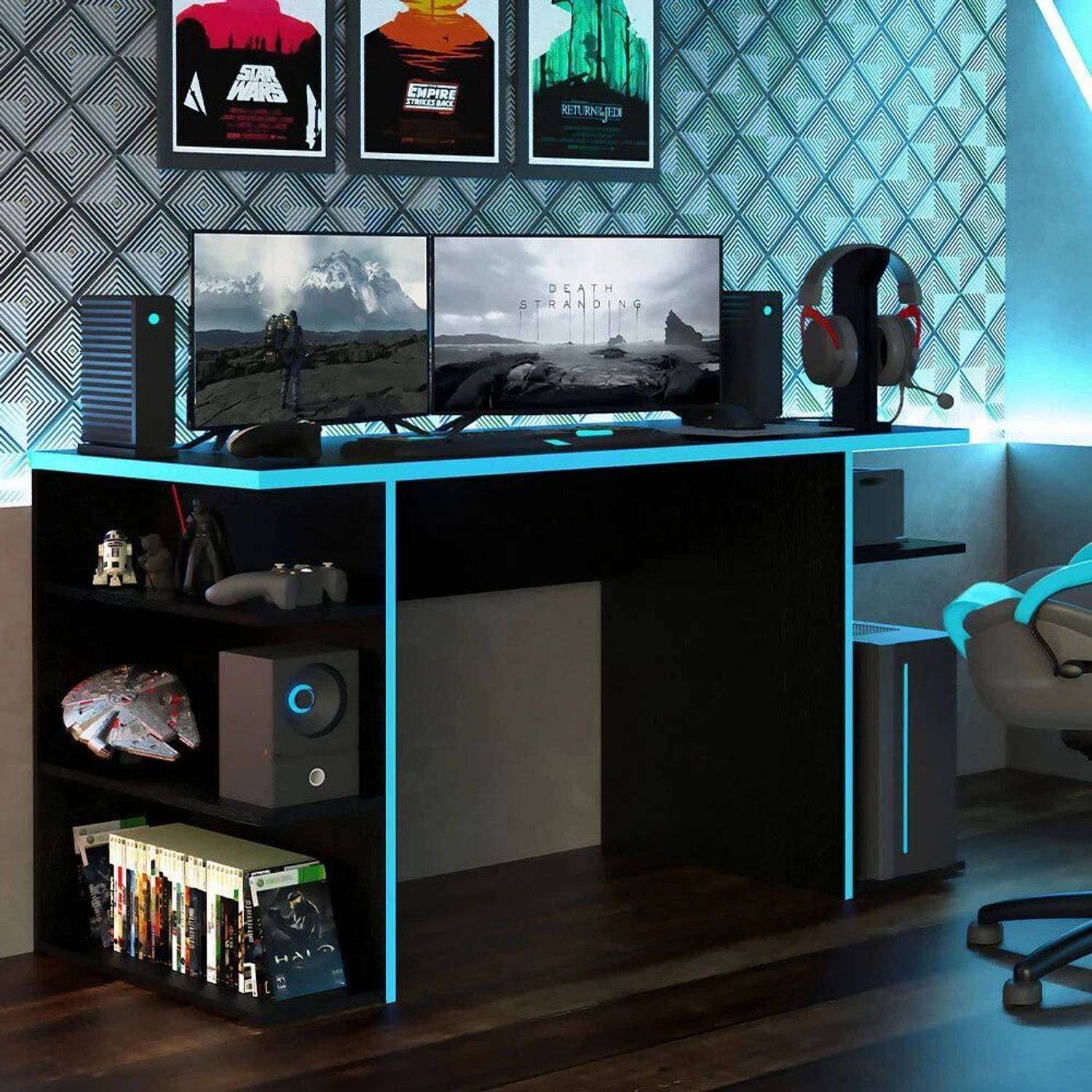 Madesa Gaming Computer Desk and Office Table Engineered Wood Comp