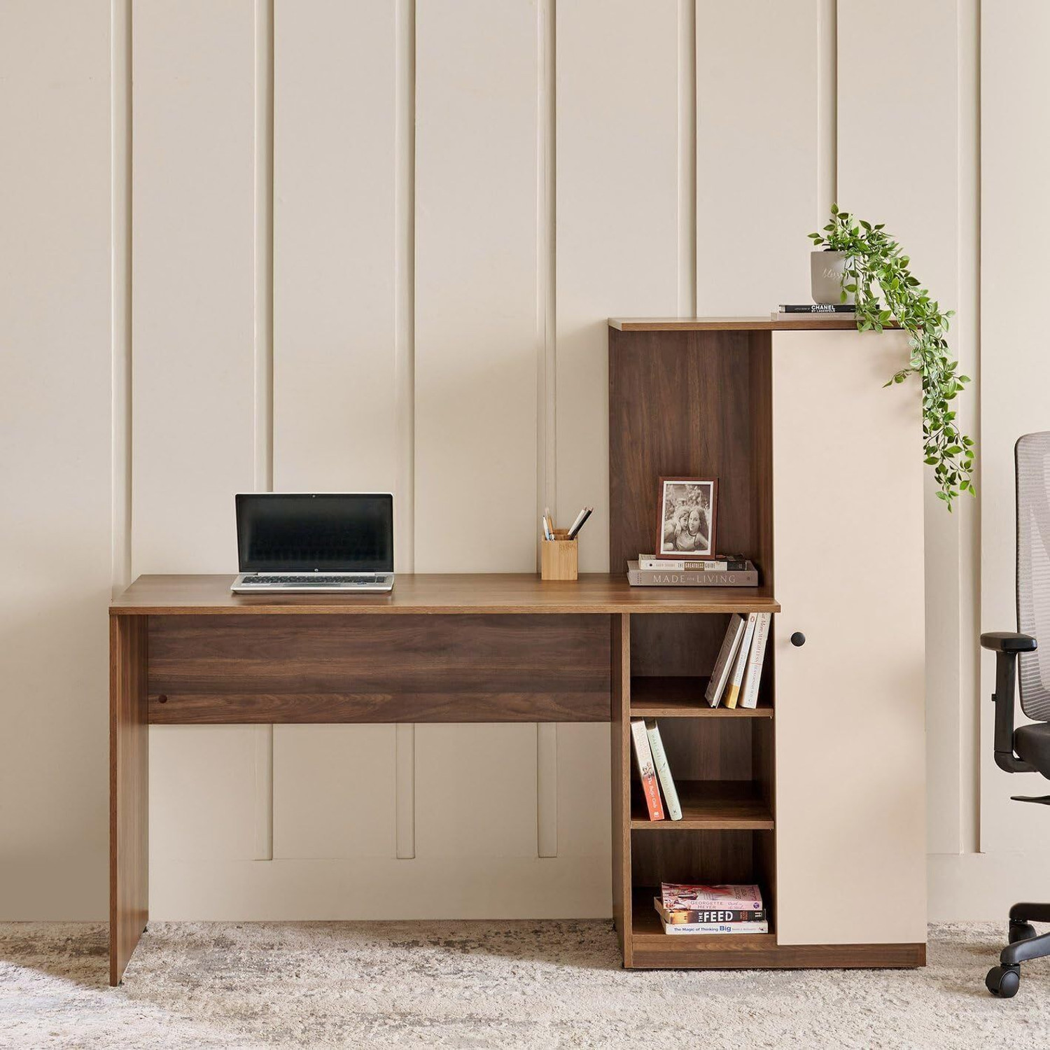 Image of Home Delight Multipurpose Portable Study Desk with Book Storage for Home & Office Engineered Wood Computer Desk