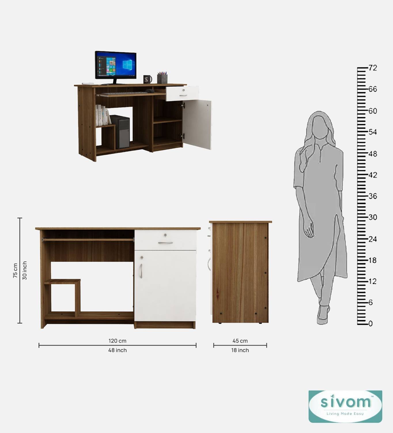 SIVOM Classy Study/Home Office Desk - Image 4