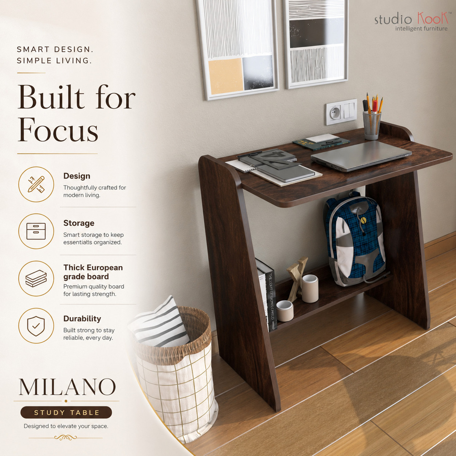 Image of Studio Kook Milano Engineered Wood Computer Desk