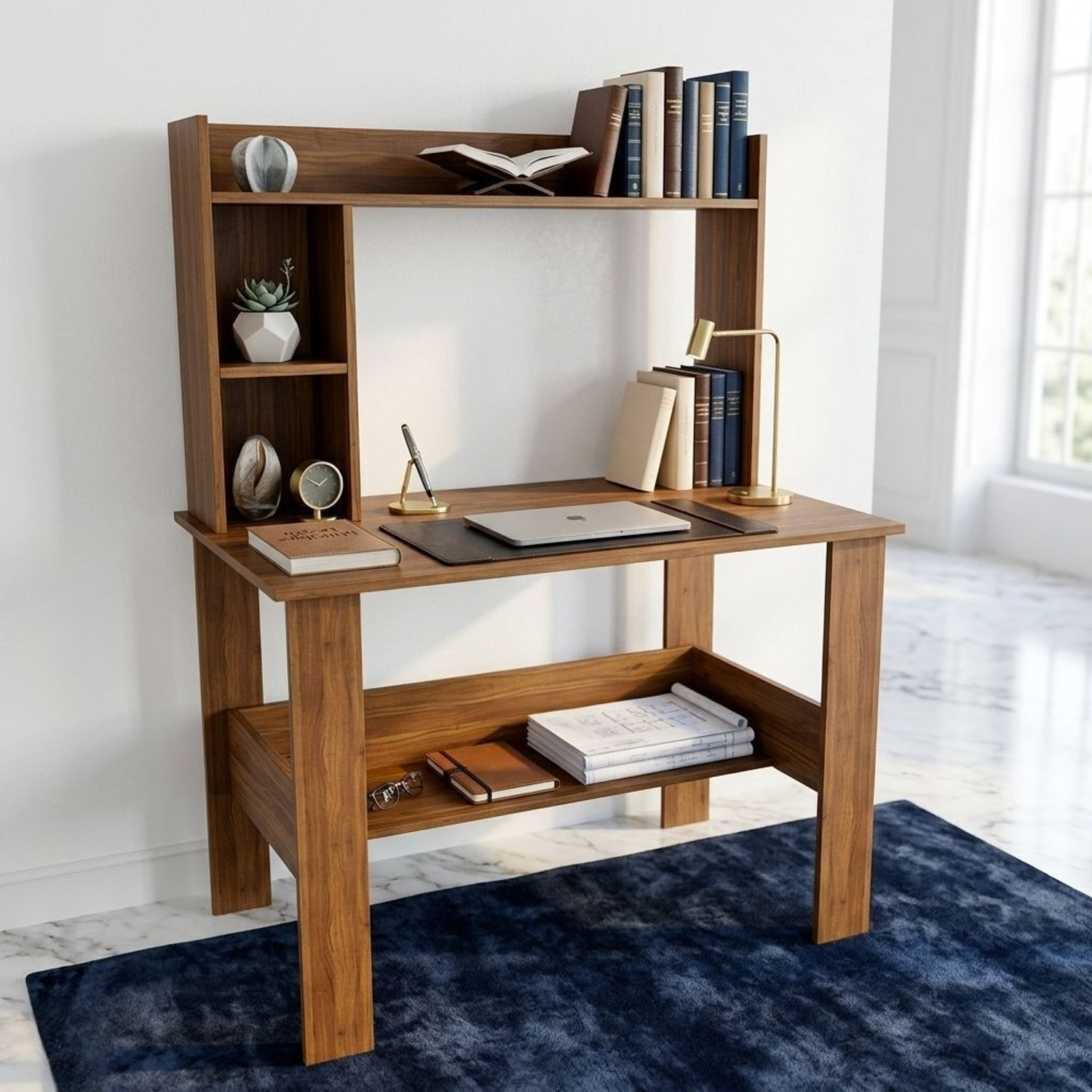 Image of Spyder Home Decore Portable Workstation Computer Desk with Storage, For Office, Home Engineered Wood Computer Desk