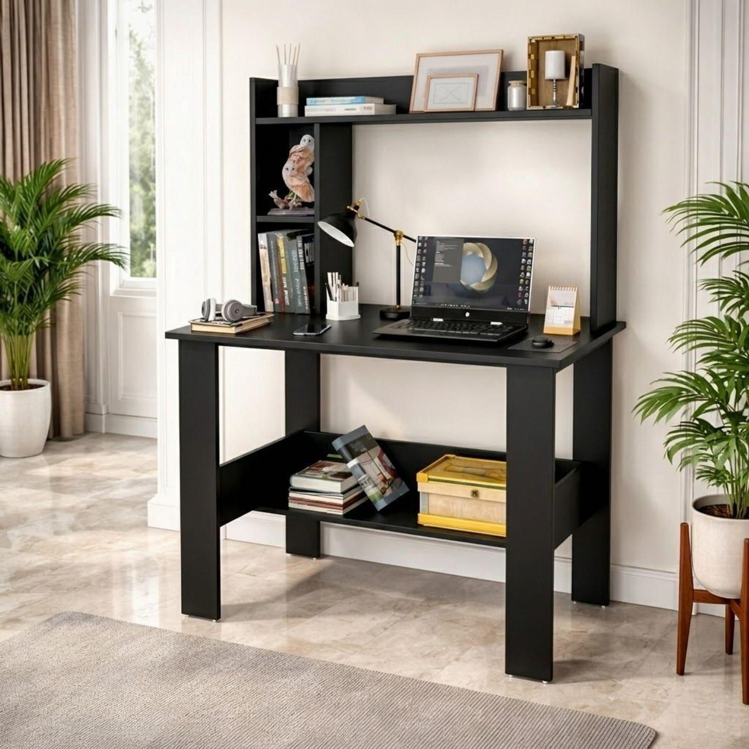 Image of Spyder Home Decore Portable Workstation Computer Desk with Storage, For Office, Home Engineered Wood Computer Desk