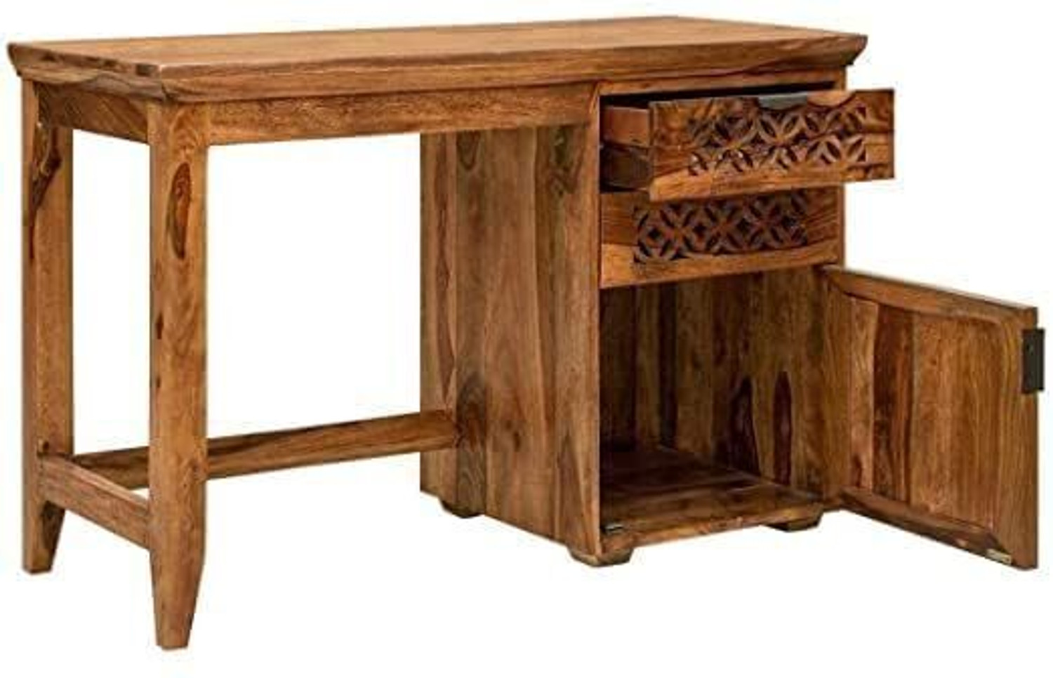 Image of GAIDWOOD Solid Sheesham Wood Study Table with 2 Drawers and 1 Door Storage for Office Solid Wood Computer Desk