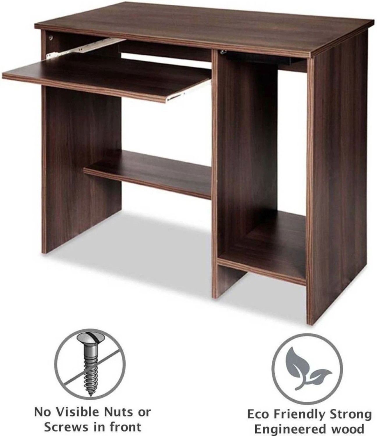 Image of Floresta Wud Engineer Wood Study Table | Wooden Computer Desk | Office Table | Study Table | Engineered Wood Computer Desk