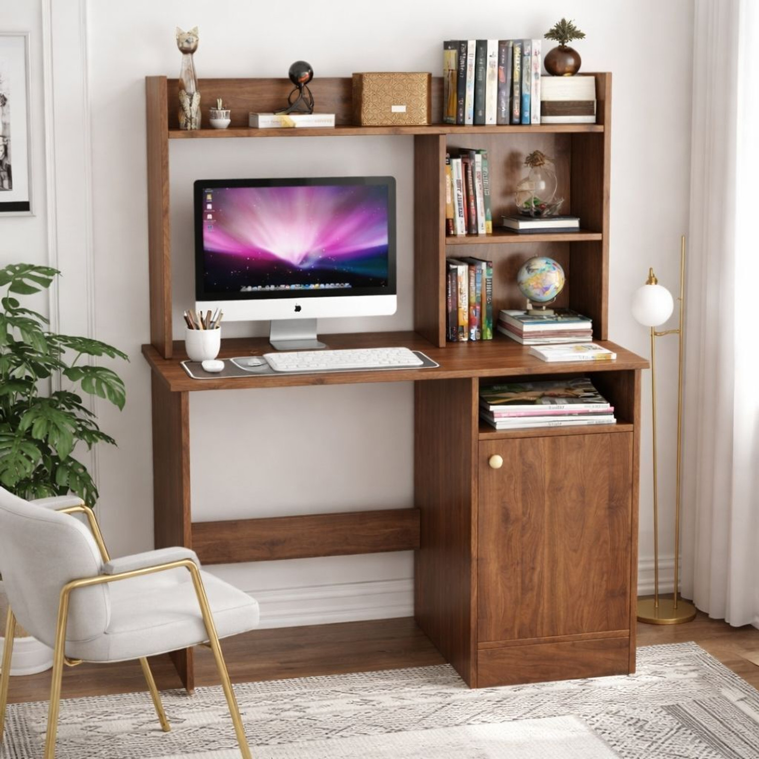 Image of Flipkart Perfect Homes Portable Workstation Computer Desk with Storage, For Office, Home Engineered Wood Computer Desk