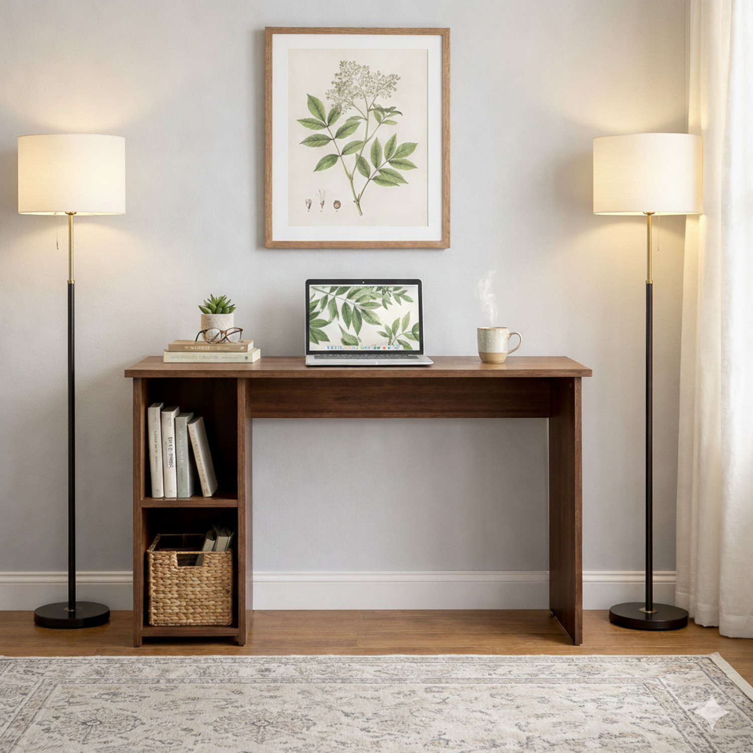 Image of A.D.MODULAR FURNITURE Modern Wooden Computer Desk Solid Wood Computer Desk