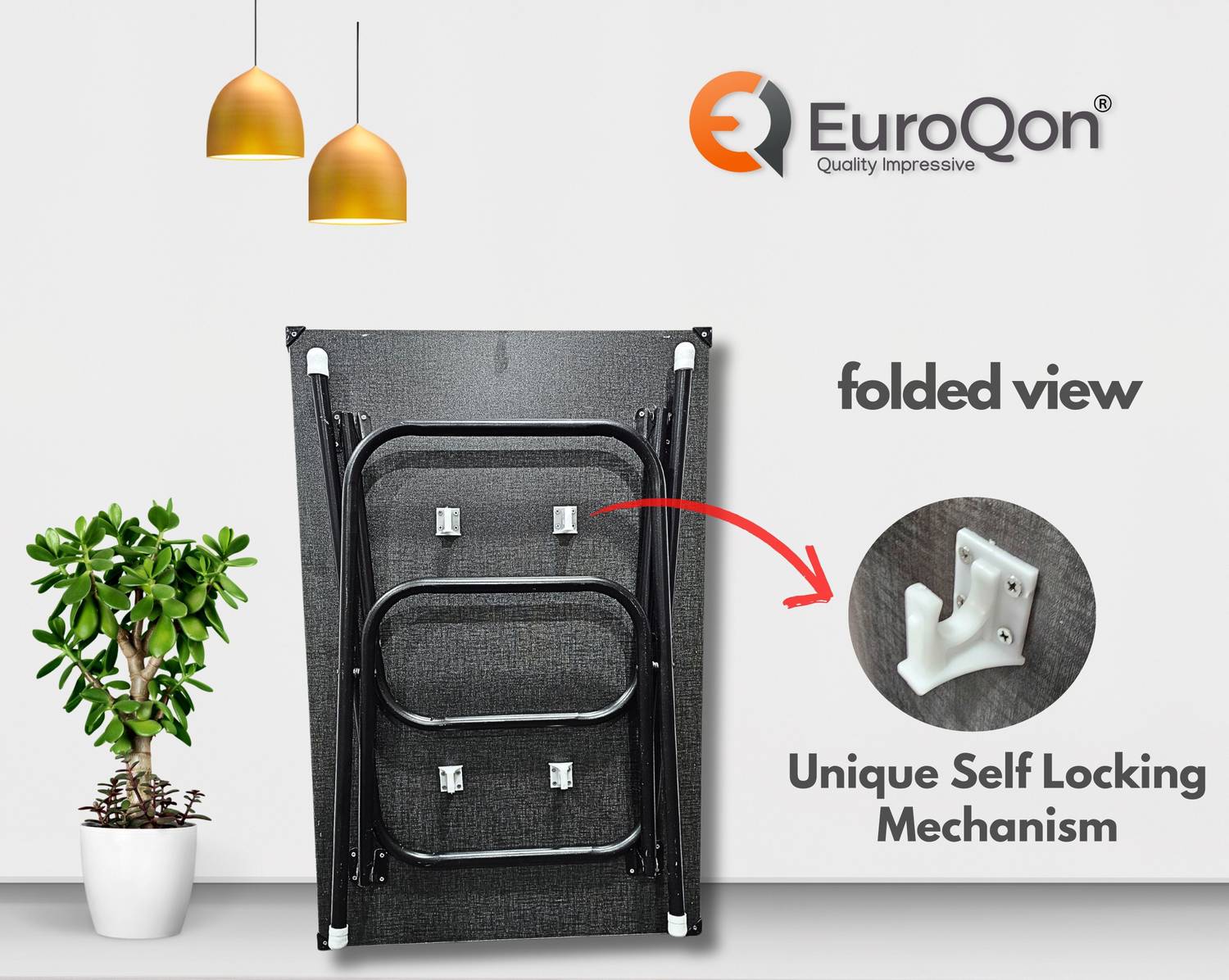 EuroQon Foldable Engineered Wood Computer Desk - Image 3