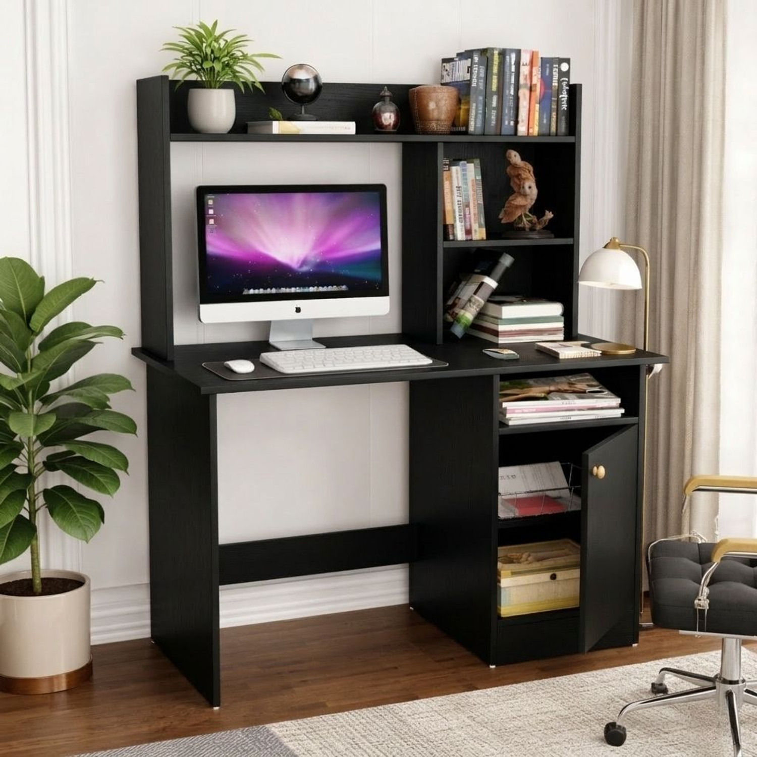 Image of Spyder Home Decore Portable Workstation Computer Desk with Storage, For Office, Home Engineered Wood Computer Desk