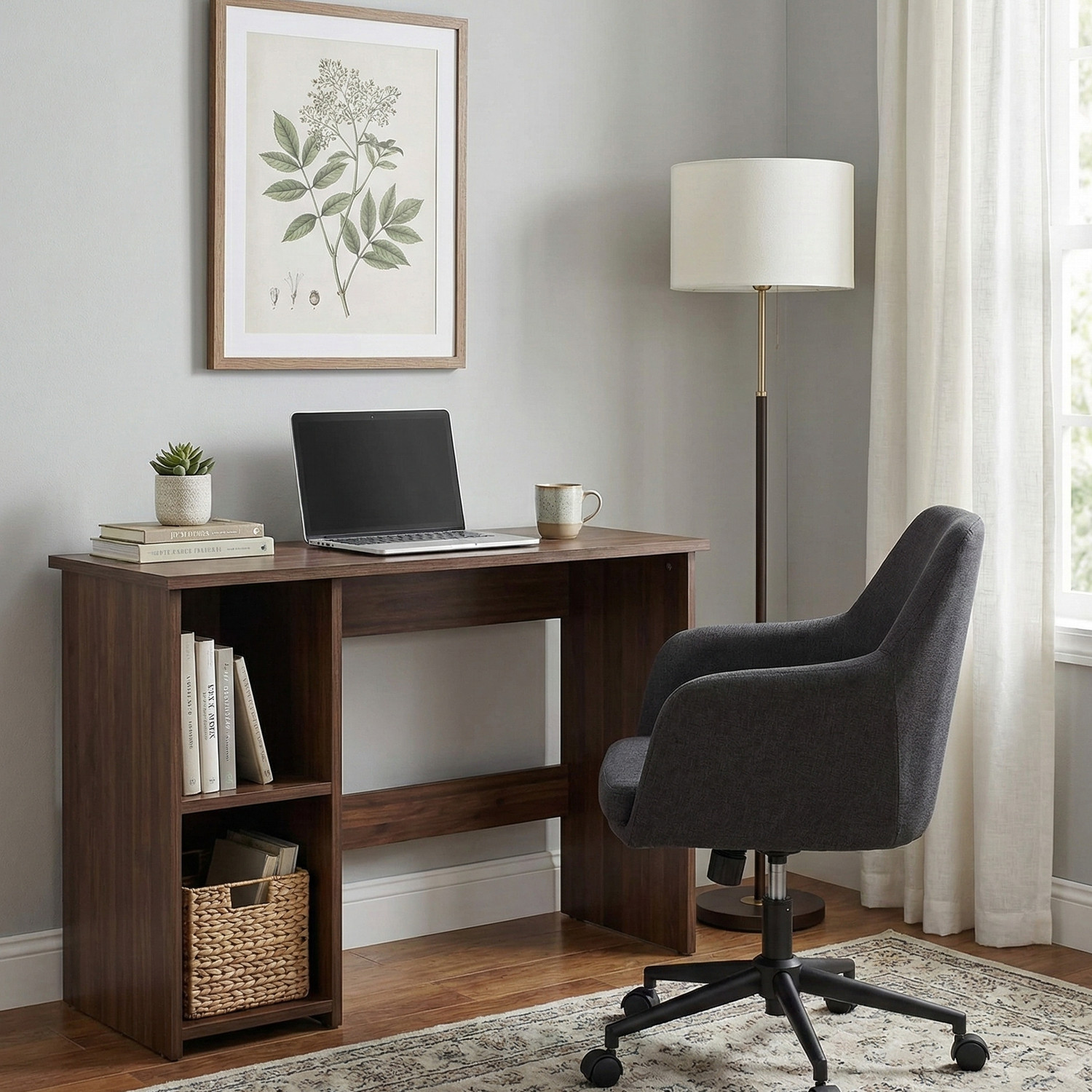 Image of A.D.MODULAR FURNITURE Modern Wooden Computer Desk Solid Wood Computer Desk