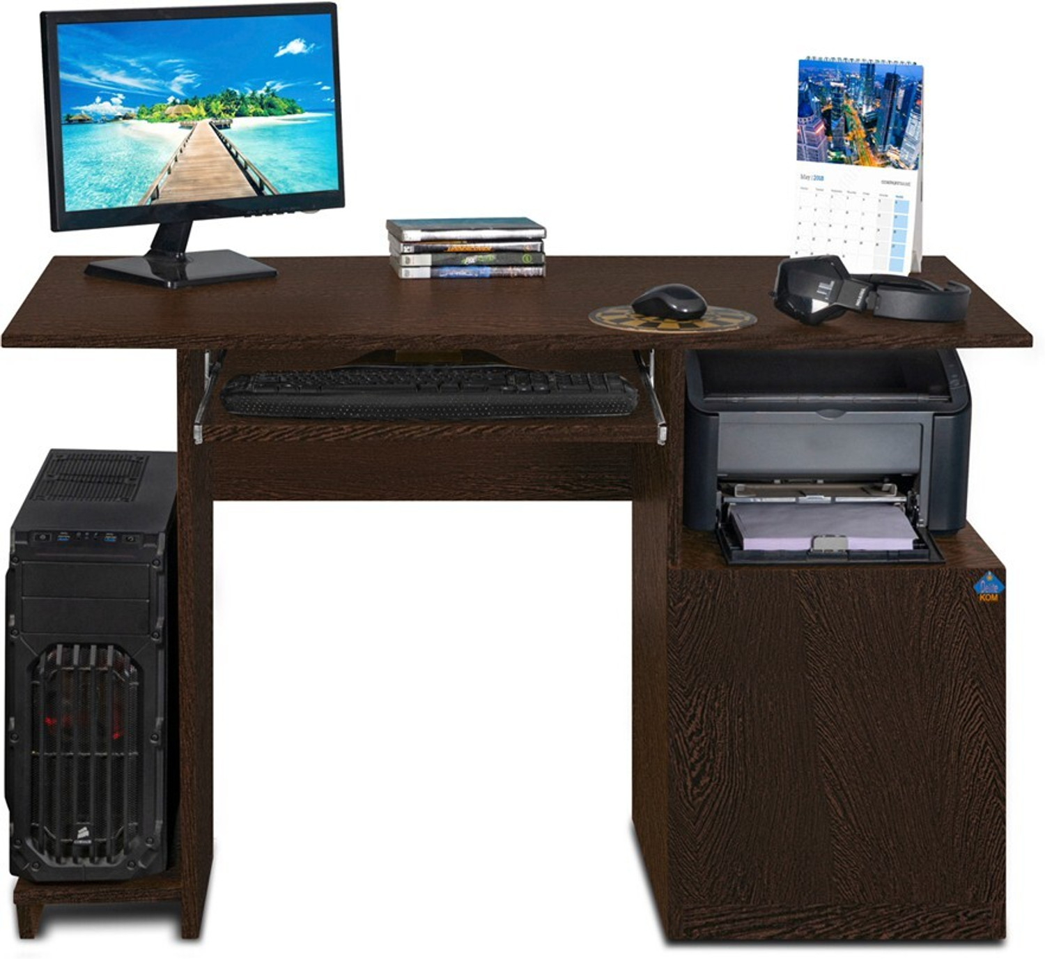 Image of Flipkart Perfect Homes Studio Glide Engineered Wood Computer Desk