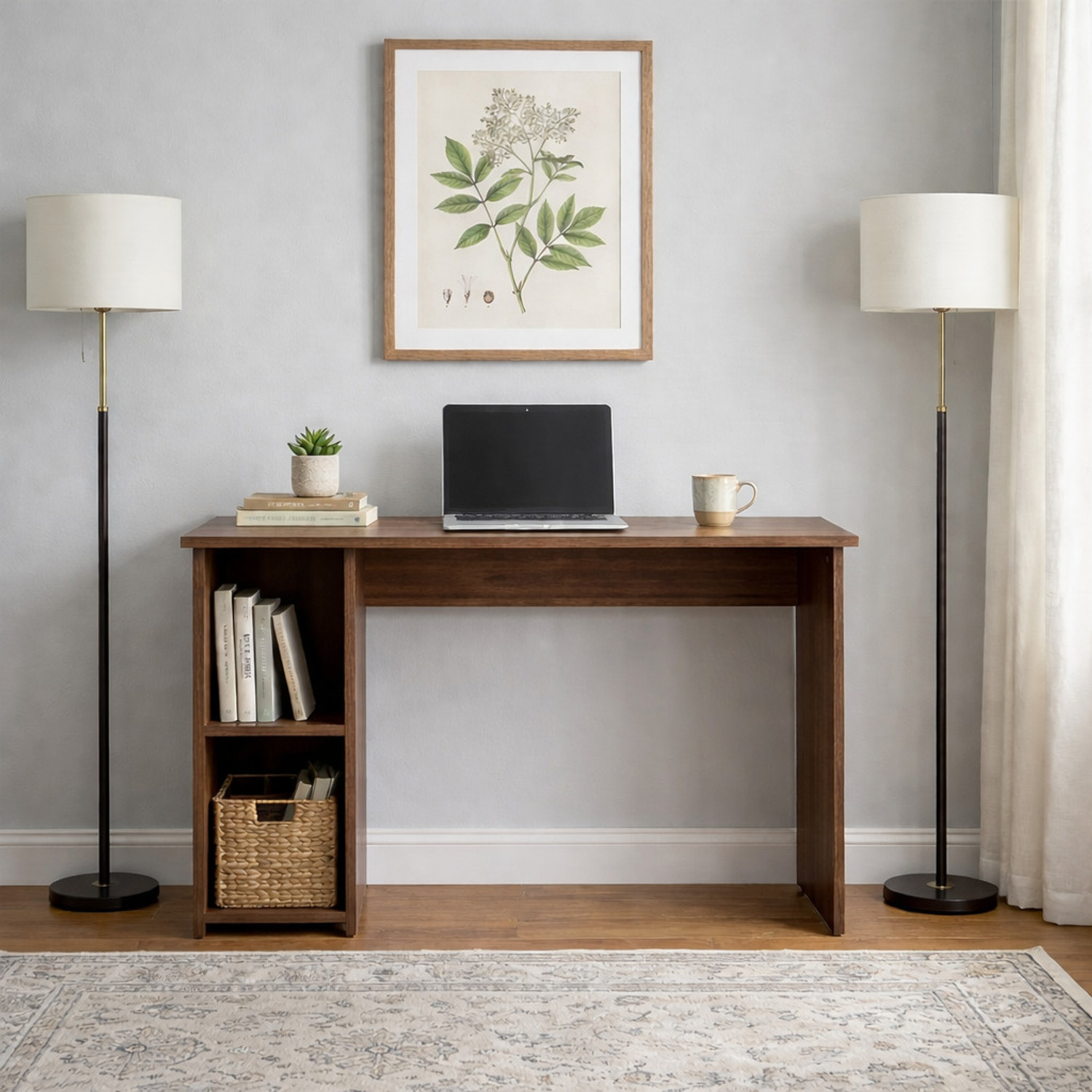 Image of A.D.MODULAR FURNITURE Modern Wooden Computer Desk Solid Wood Computer Desk