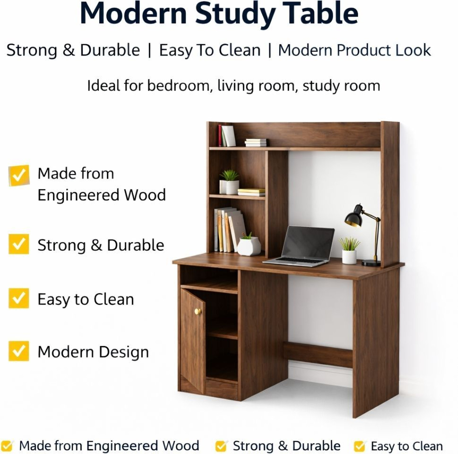 Image of Flipkart Perfect Homes Portable Workstation Computer Desk with Storage, For Office, Home Engineered Wood Computer Desk