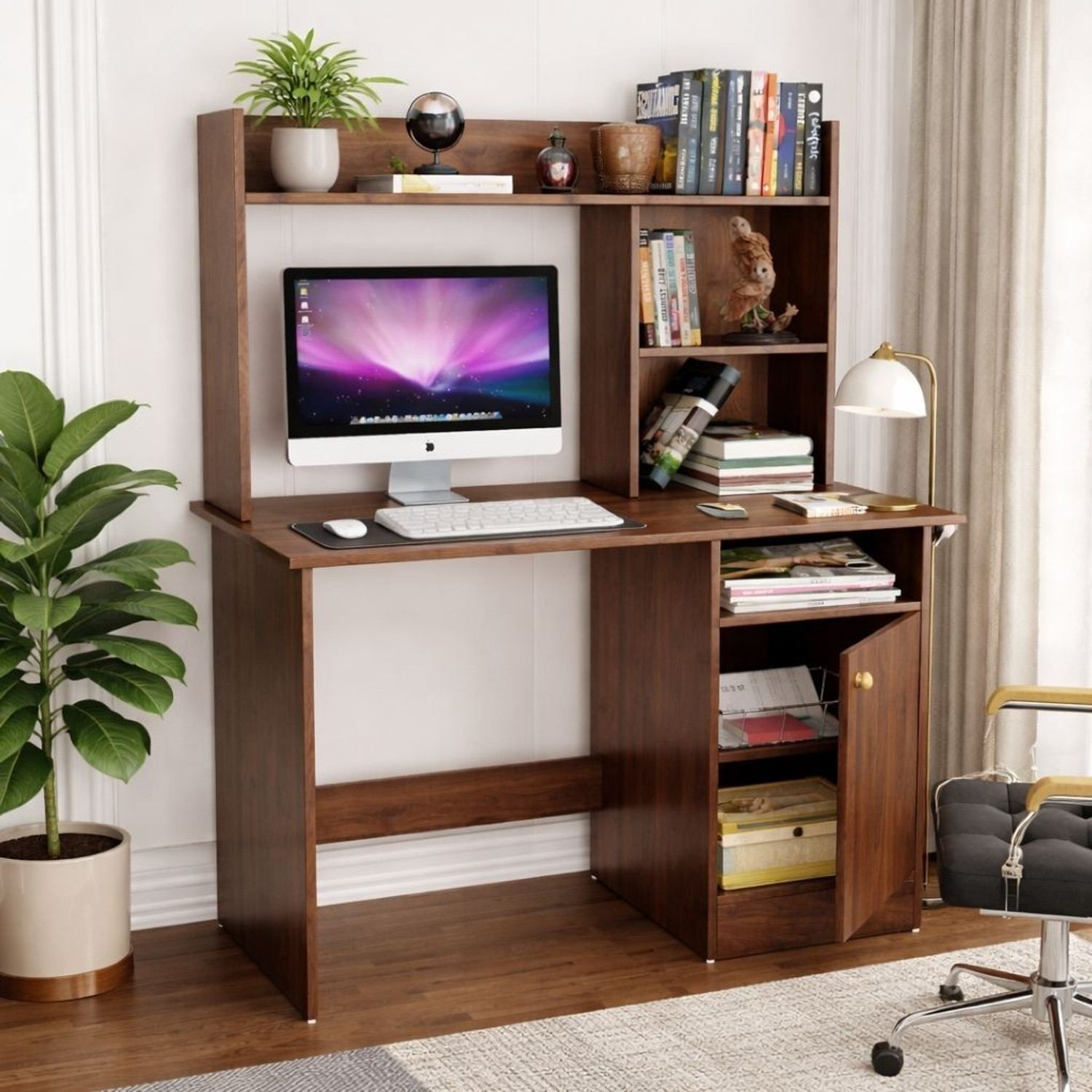 Image of Flipkart Perfect Homes Portable Workstation Computer Desk with Storage, For Office, Home Engineered Wood Computer Desk