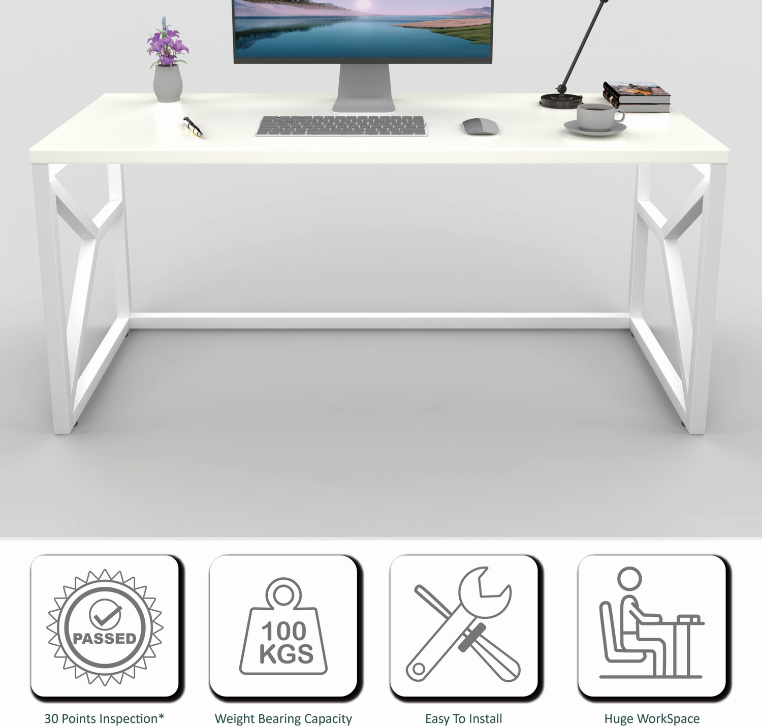 Image of HoneyTouch Engineered Wood Computer Desk