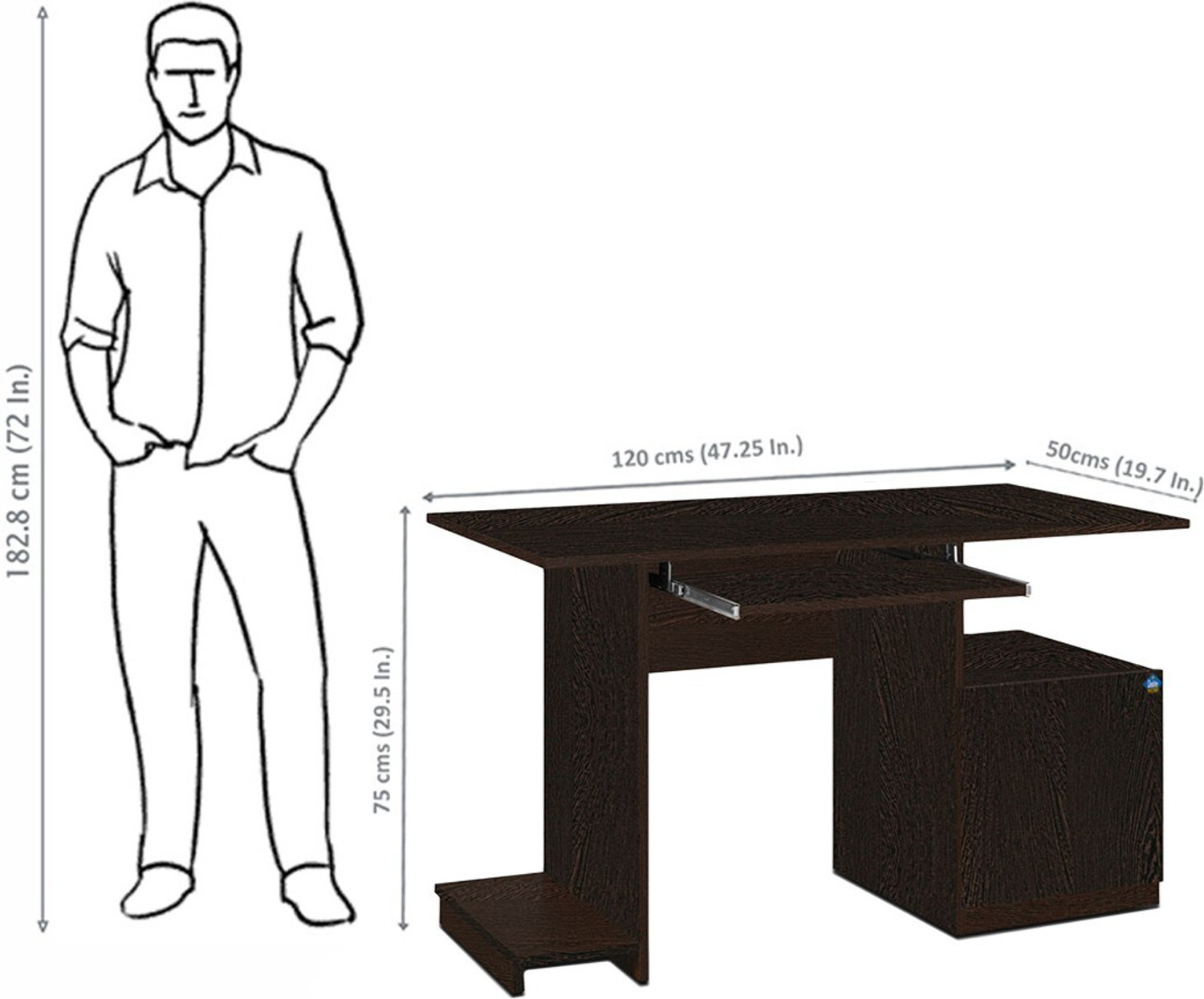 Image of Flipkart Perfect Homes Studio Glide Engineered Wood Computer Desk
