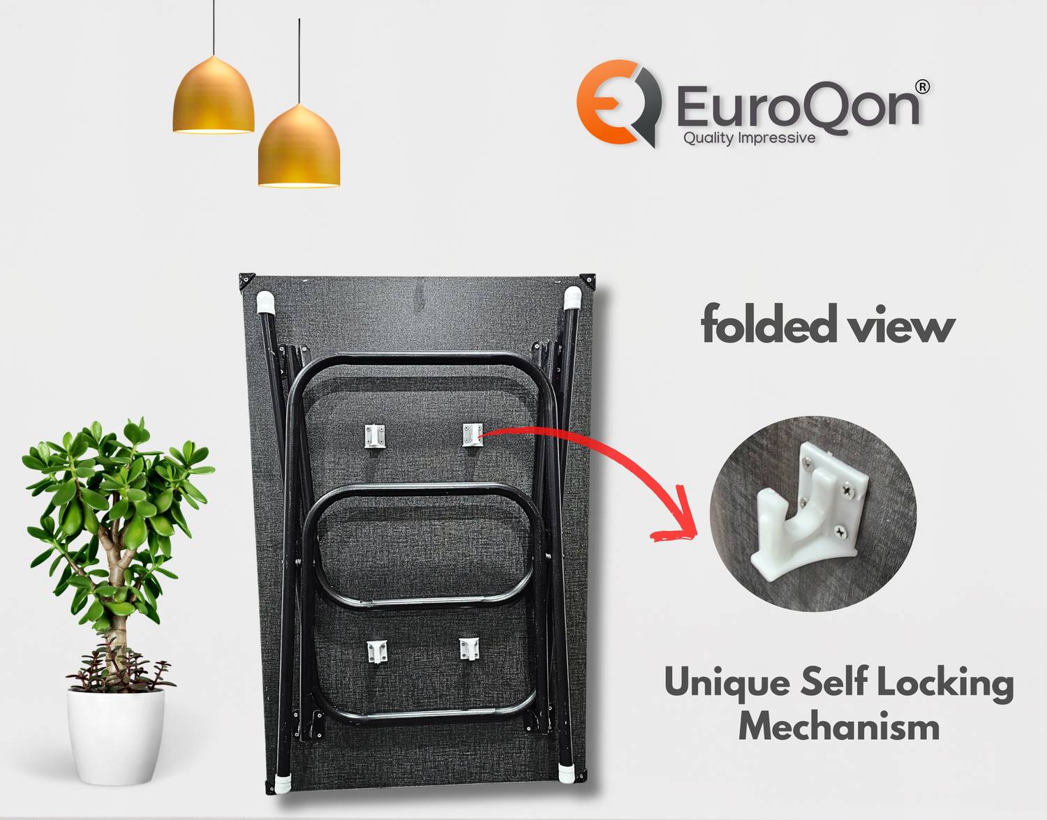 EuroQon Easy Fold Space Saver Foldable Engineered Wood Study Table - Image 3