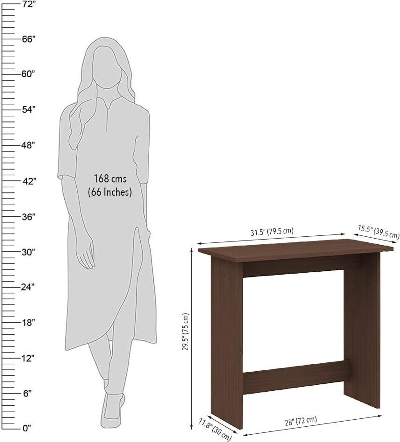 Image of KVS Furniture Furniture Modern Desk Work from Home Table, Home Office Computer Table Engineered Wood Computer Desk