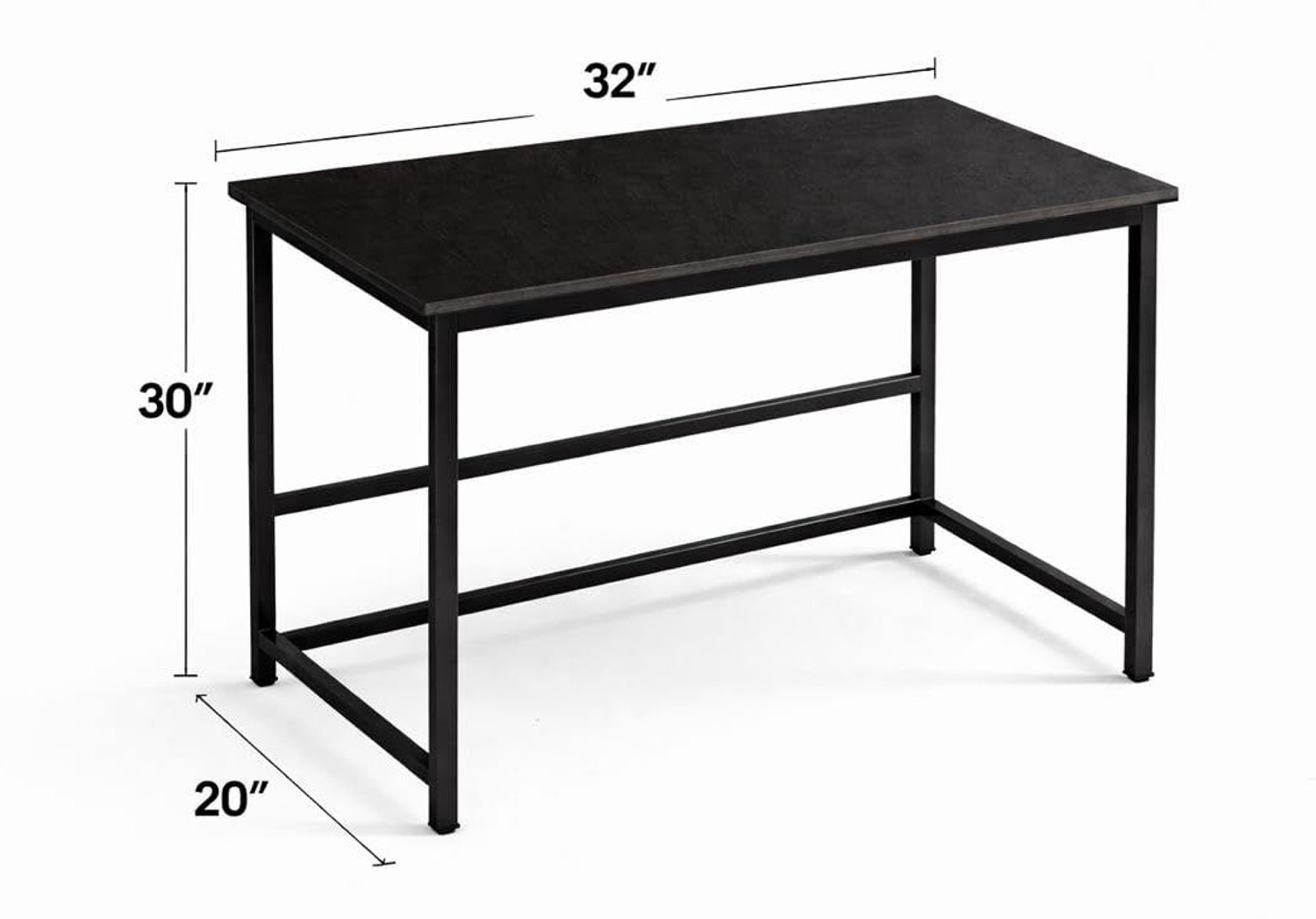 Image of Dumos Computer Desk with Metal Frame | Study & Office Table for Home, [Black] Engineered Wood Computer Desk