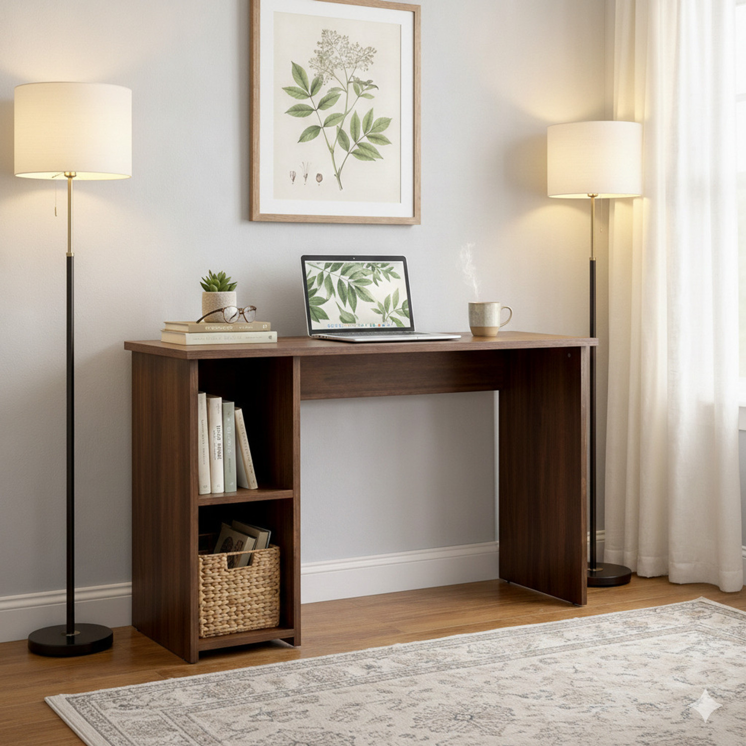 Image of A.D.MODULAR FURNITURE Modern Wooden Computer Desk Solid Wood Computer Desk
