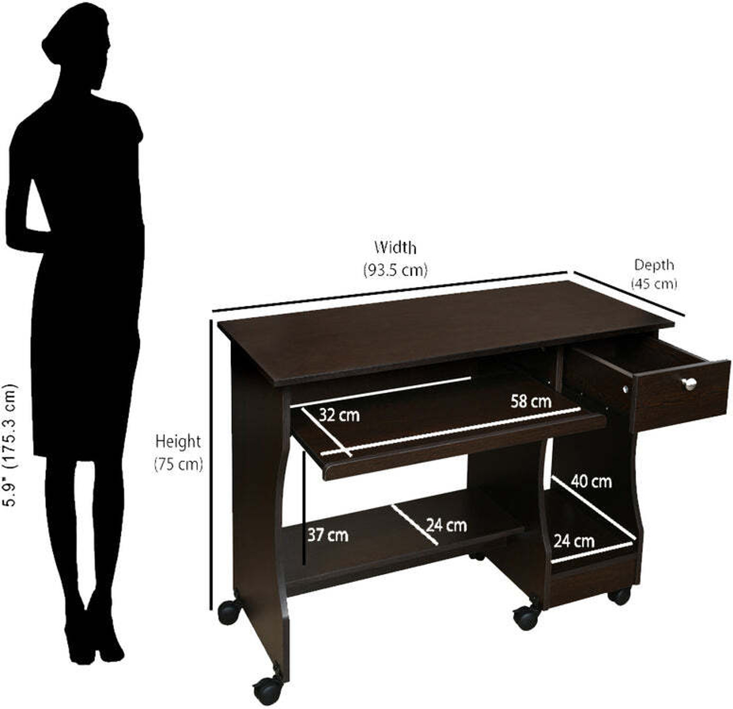 Image of Nilkamal Zenith Engineered Wood Computer Desk