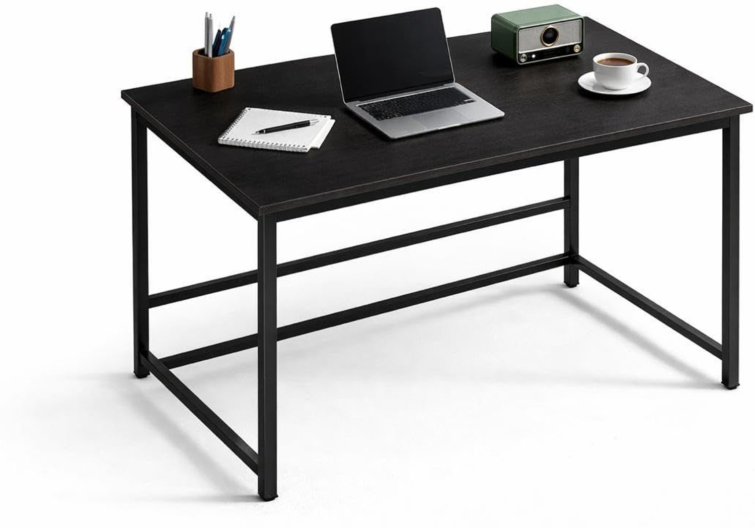 Image of Dumos Computer Desk with Metal Frame | Study & Office Table for Home, [Black] Engineered Wood Computer Desk
