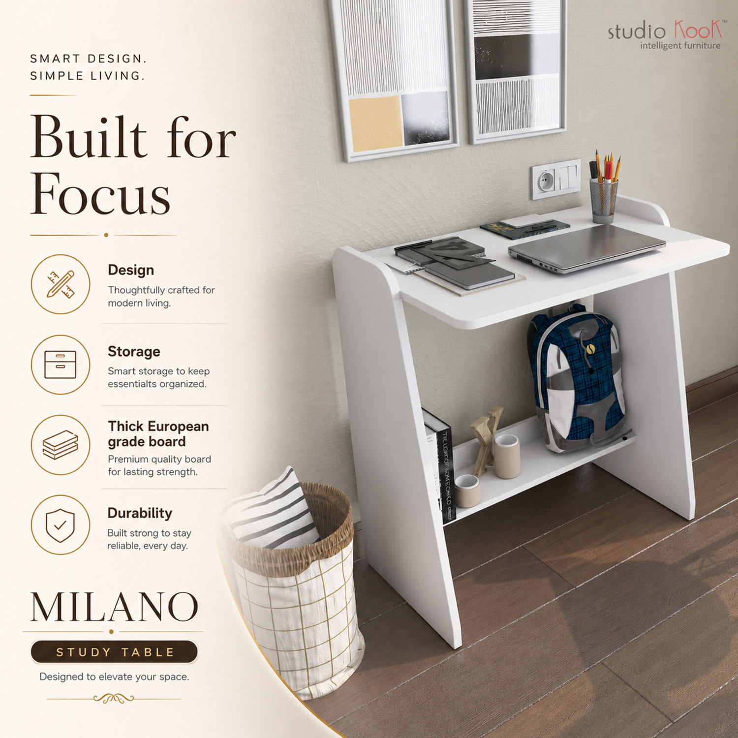 Image of Studio Kook Milano Engineered Wood Computer Desk