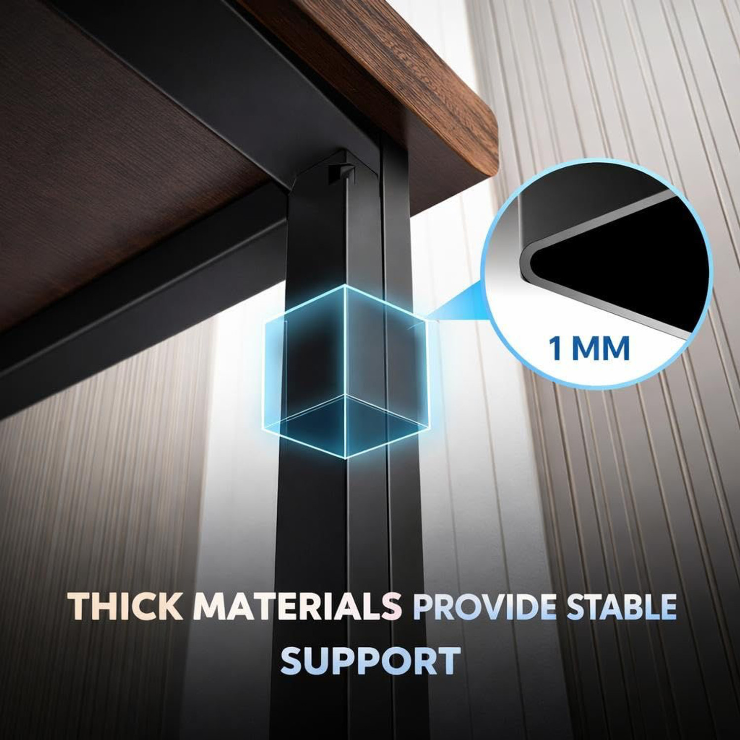 Image of Dumos Computer Desk with Metal Frame | Study & Office Table for Home, [Black] Engineered Wood Computer Desk