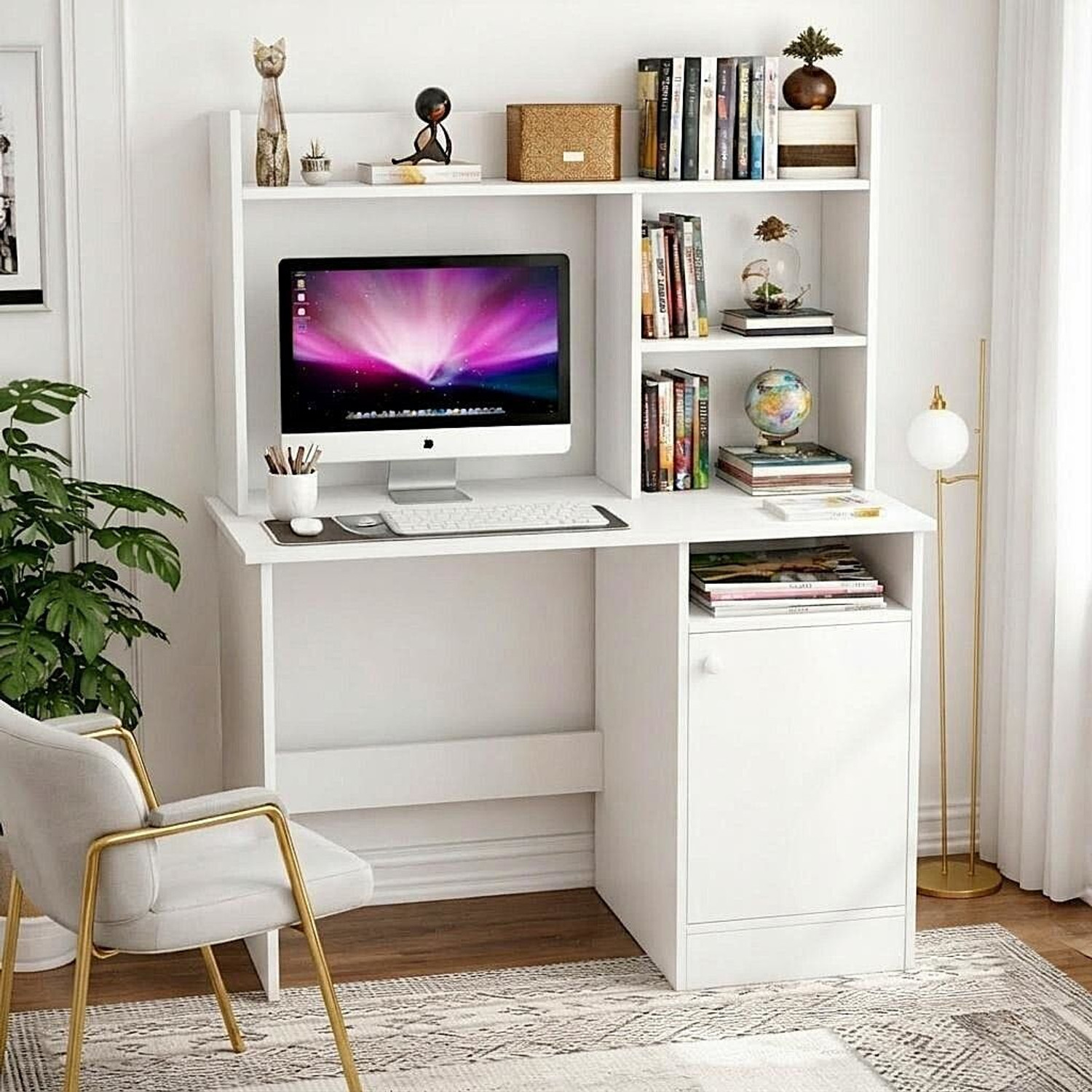 Image of Flipkart Perfect Homes Portable Workstation Computer Desk with Storage, For Office, Home Engineered Wood Computer Desk