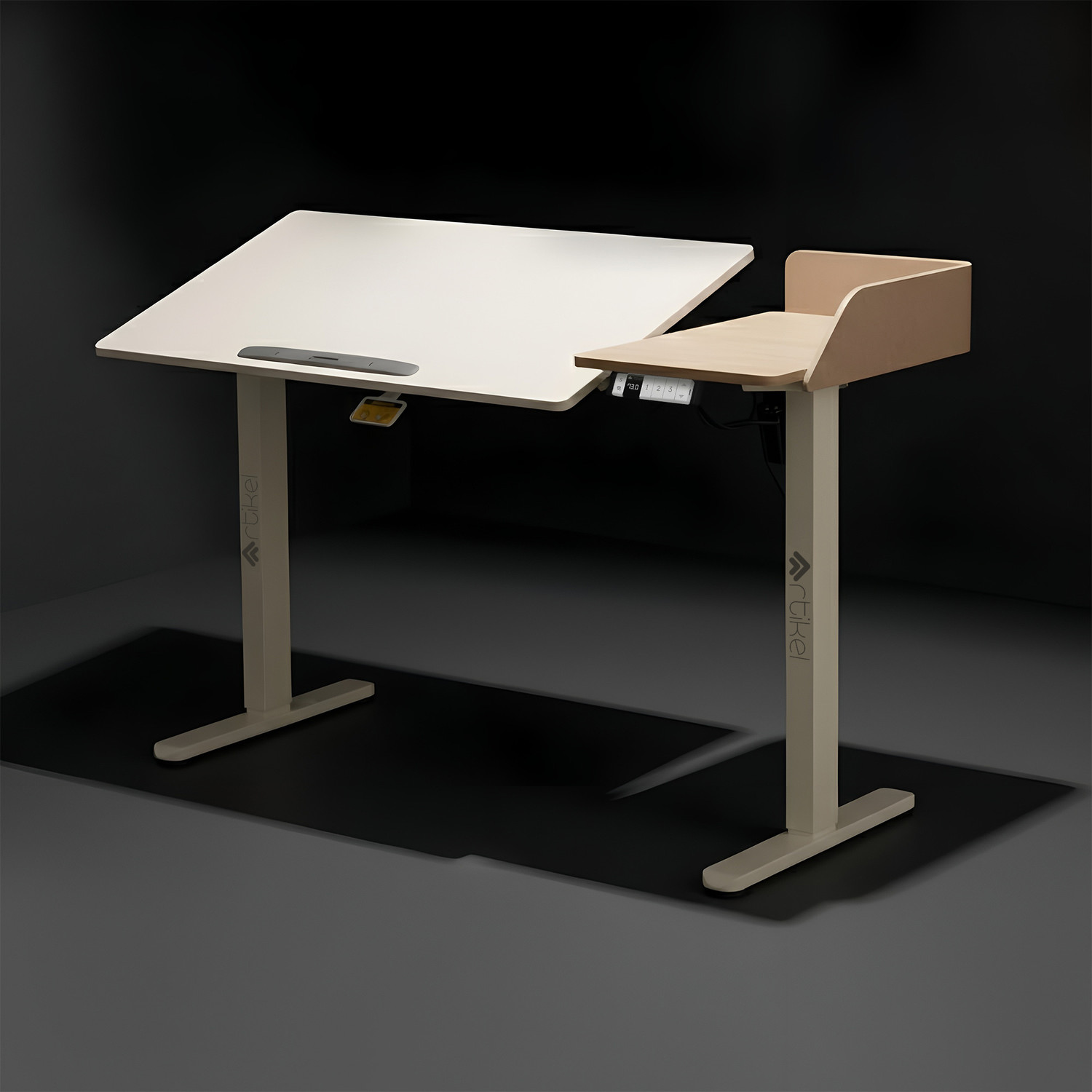 Image of Artikel Axis Height Adjustable Table for Office Work 50Kg Capacity TILT 90 Anti-Slip Engineered Wood Computer Desk