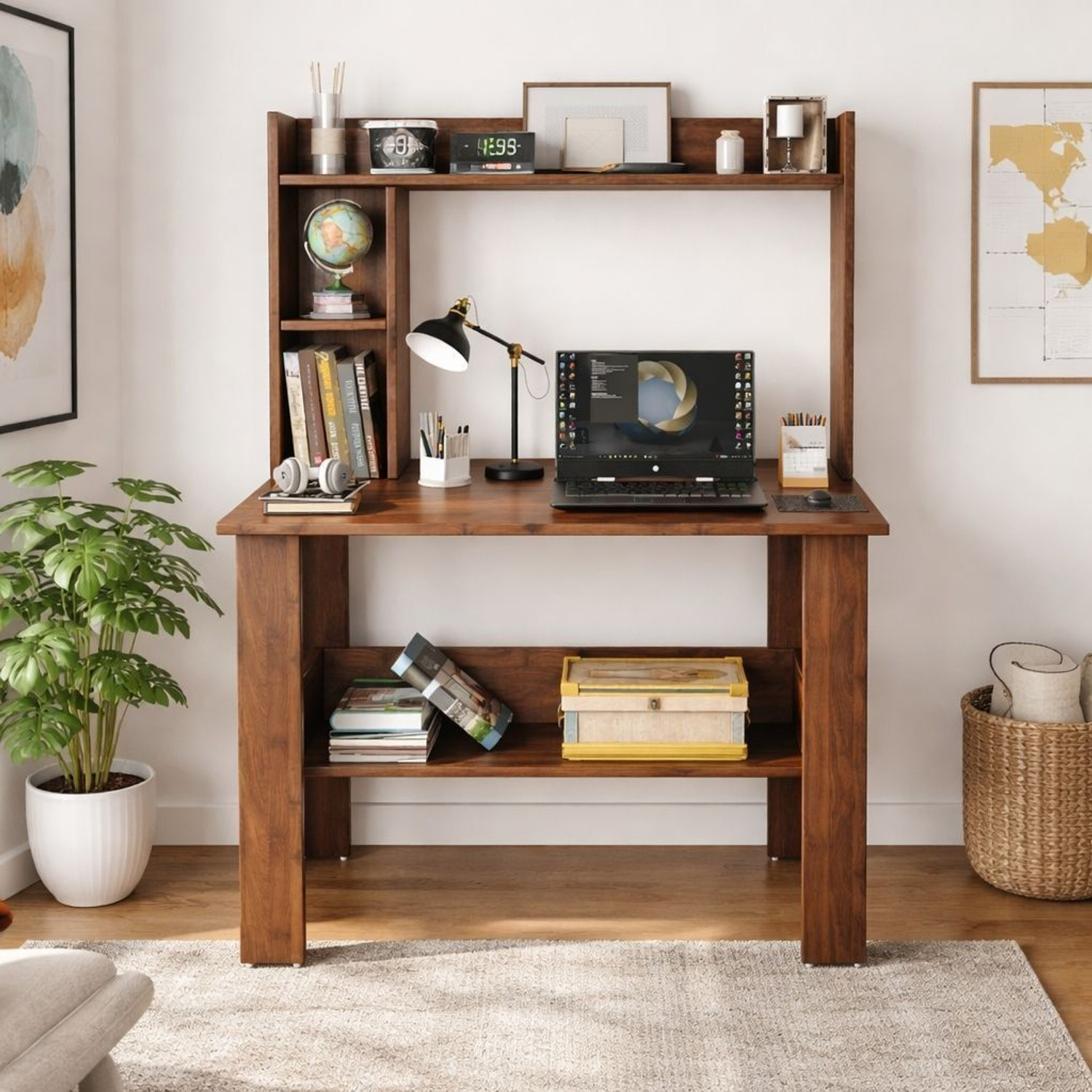 Image of Spyder Home Decore Portable Workstation Computer Desk with Storage, For Office, Home Engineered Wood Computer Desk