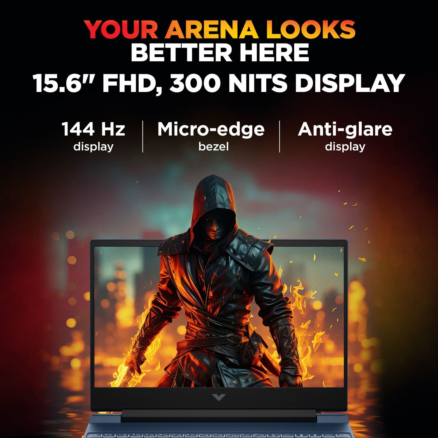 Image of HP AMD Ryzen 7 Octa Core 260 - (16 GB /1 TB SSD /Windows 11 Home /8 GB Graphics /NVIDIA GeForce RTX 5050) 15-fb3102AX Gaming Laptop