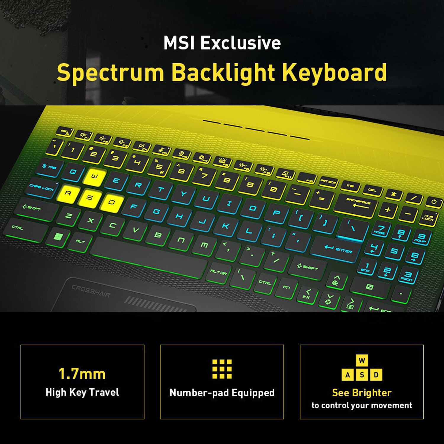 Image of MSI Intel Core i7 12th Gen 12700H - (16 GB /1 TB SSD /Windows 11 Home /8 GB Graphics /NVIDIA GeForce RTX 3070 /165 Hz) Crosshair 15 B12UGZ-1012IN Gaming Laptop