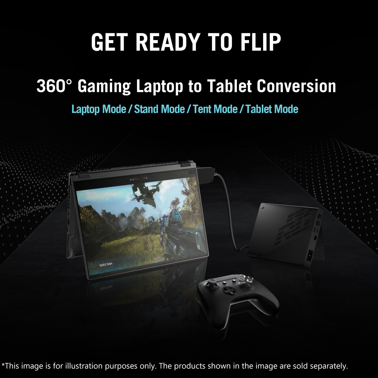 Image of ASUS ROG Flow X13 AMD Ryzen 9 Octa Core 6900HS - (32 GB /1 TB SSD /Windows 11 Home /4 GB Graphics /AMD Radeon 3050 Ti /120 Hz) GV301RE-LJ156WS 2 in 1 Gaming Laptop