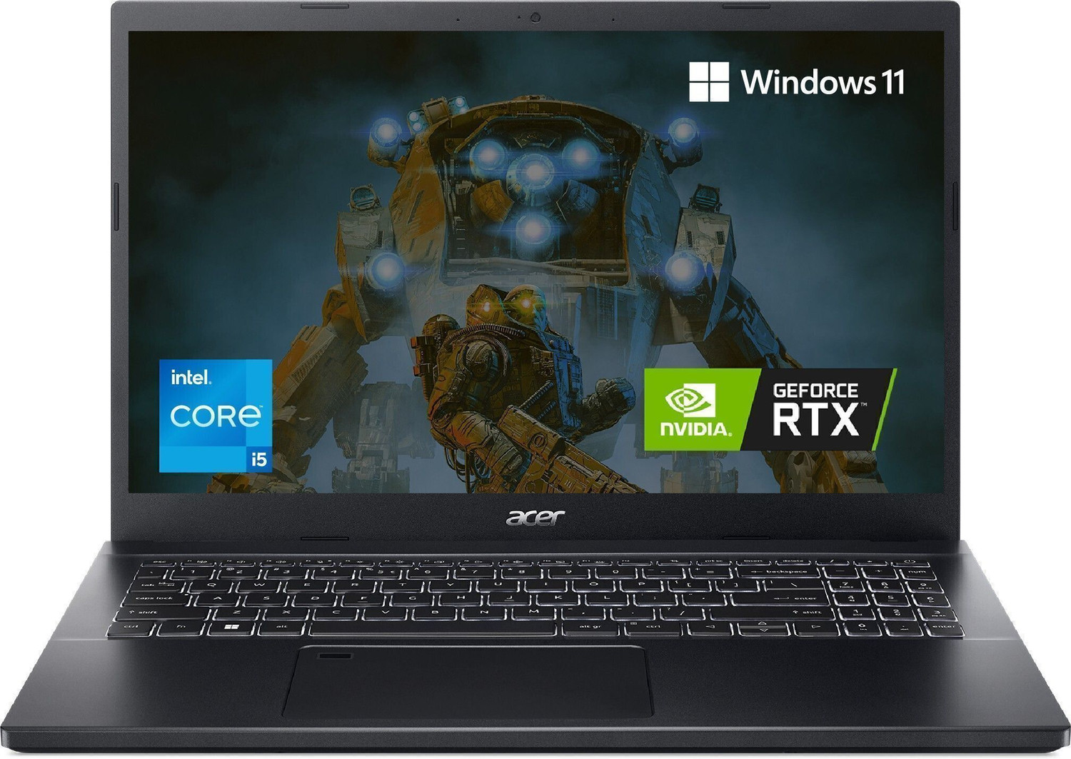 Image of Acer Aspire 7 Intel Core i5 12th Gen 1240P - (16 GB /512 GB SSD /Windows 11 Home /4 GB Graphics /NVIDIA GeForce RTX 3050) A715-51G Gaming Laptop