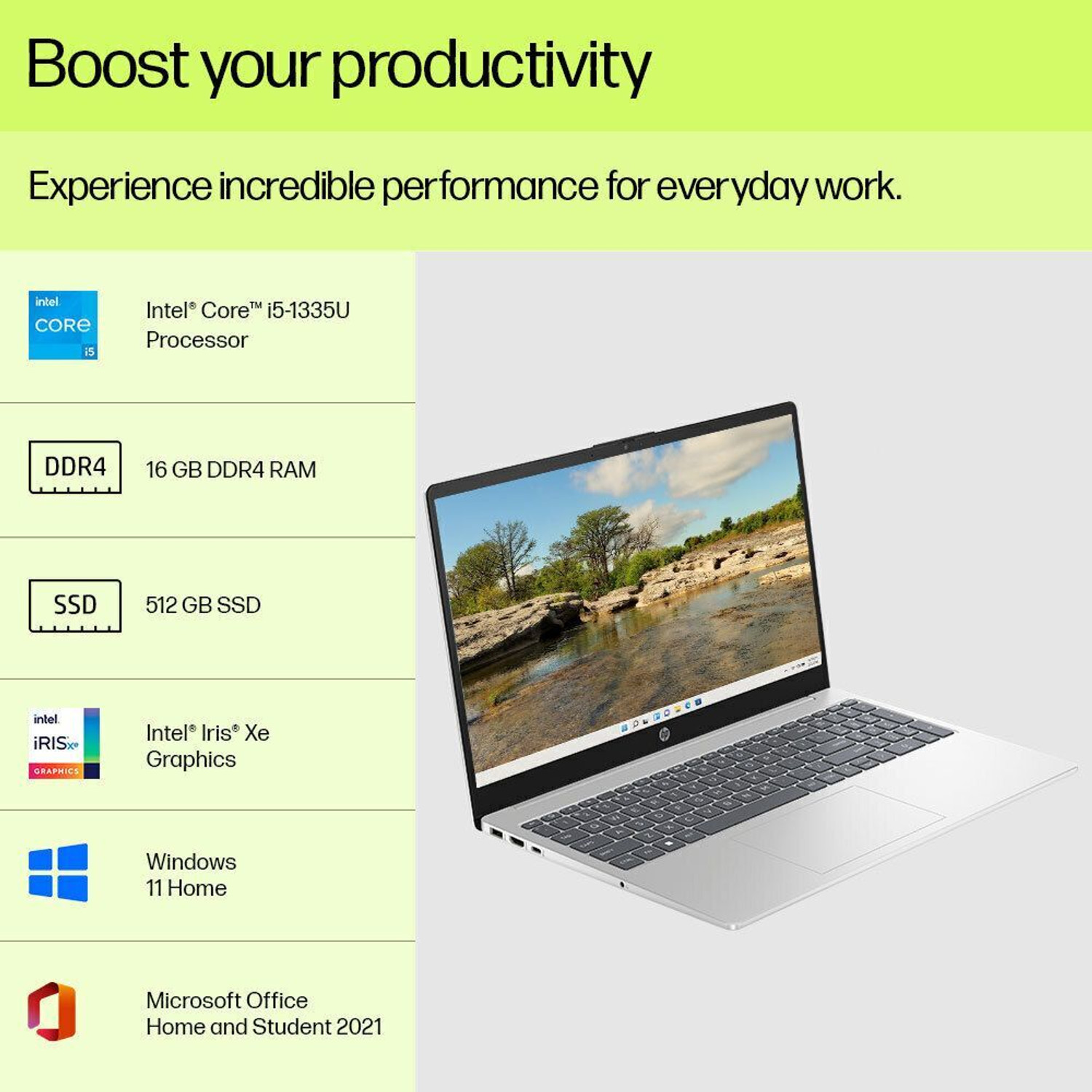 Image of HP 15s Intel Core i5 13th Gen 1334U - (16 GB /512 GB SSD /Windows 11 Home) 15-fd0013TU Thin and Light Laptop