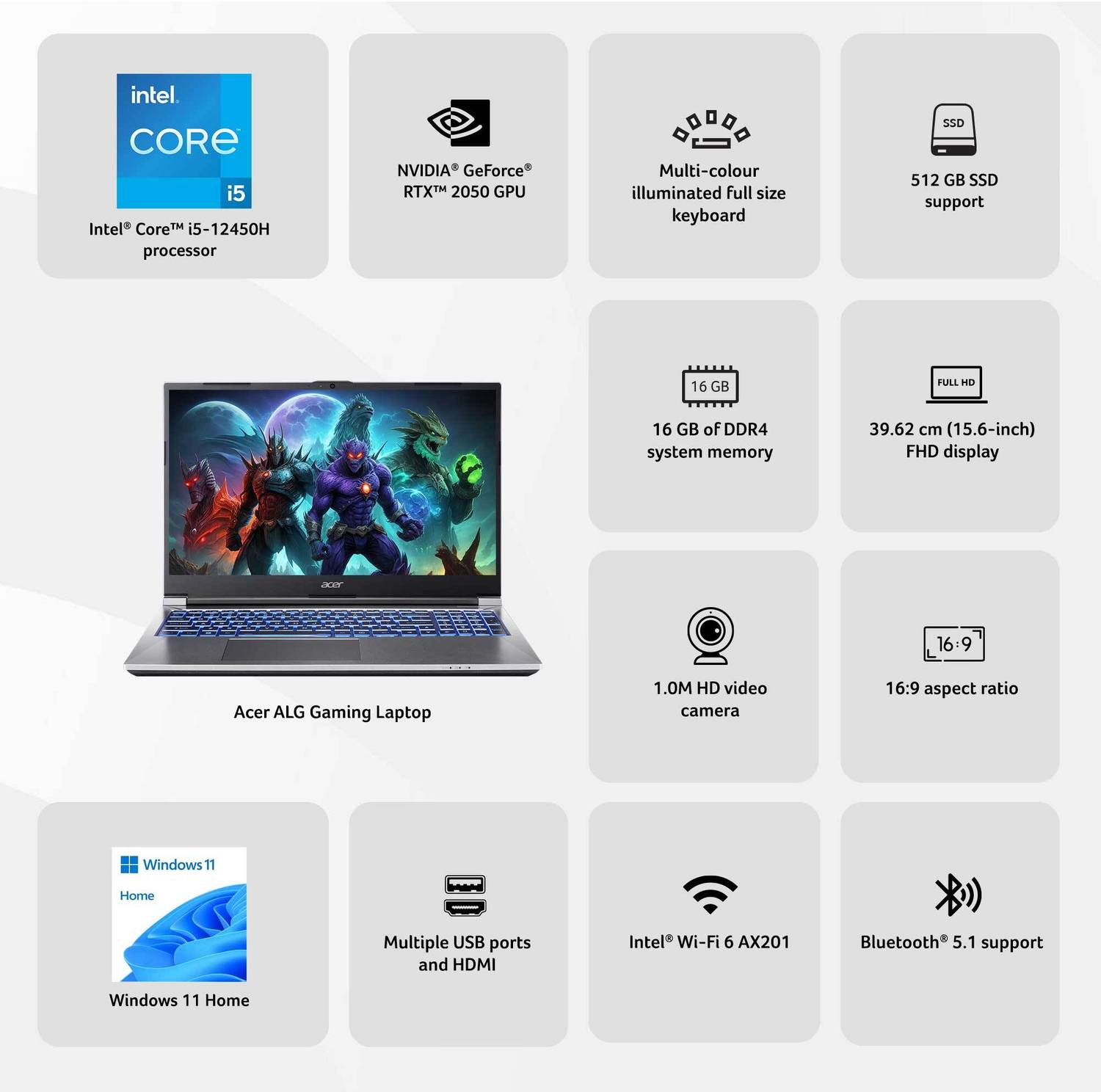 Acer AL15G-52 Intel Core i5 12450H Gaming Laptop - Image 3