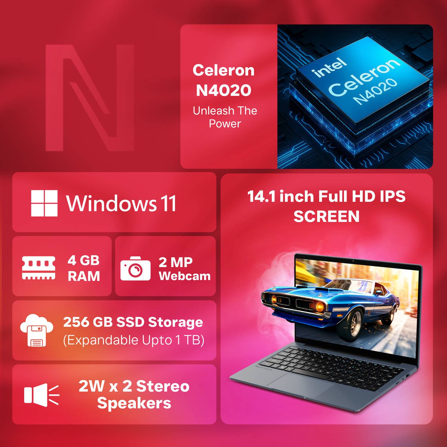 NK-N4020 ノートPC Intel Celeron Neopticon BrowseBook Intel Celeron Dual Core N4020 - (4 GB/256 GB