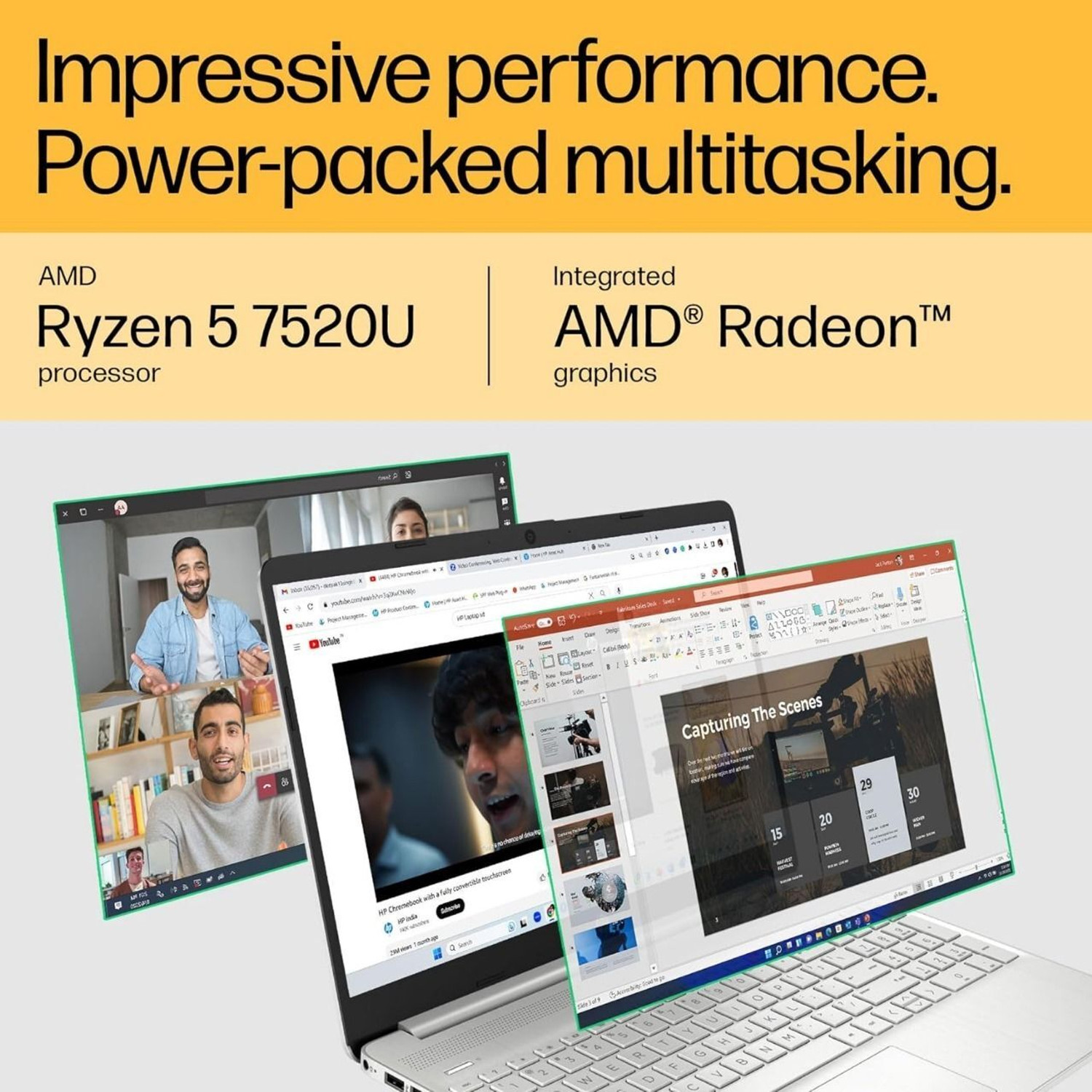 Image of HP AMD Ryzen 5 Quad Core - (8 GB /512 GB SSD /Windows 11 Home) 14-em0026AU Thin and Light Laptop