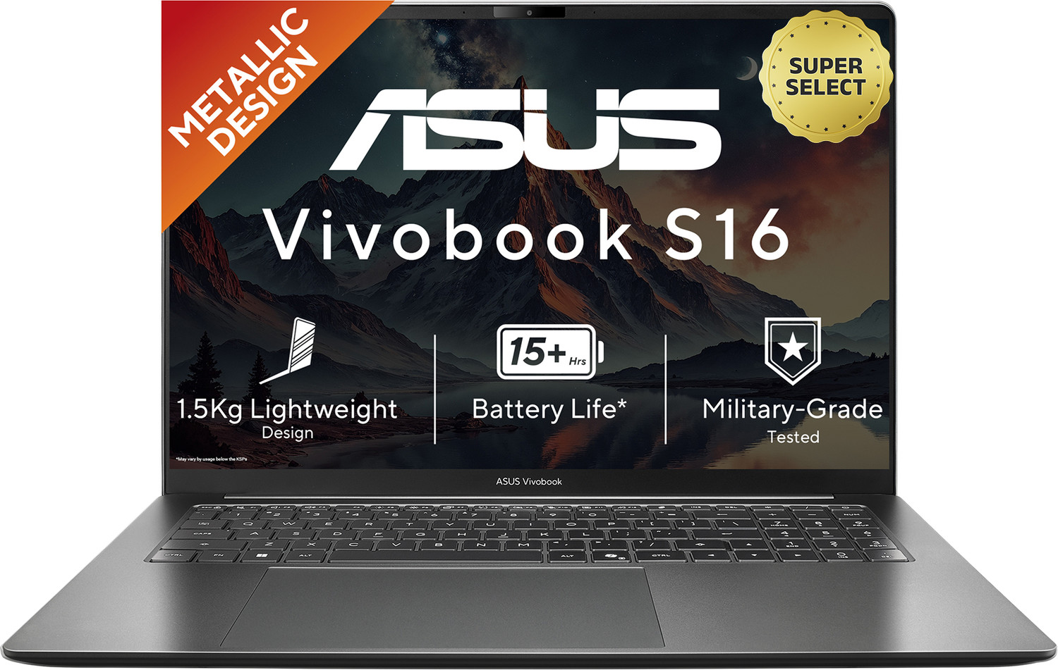 Image of ASUS Vivobook S16 (2026) Intel Core 7 350 - (16 GB /512 GB SSD /Windows 11 Home) S5652MA-TK191WS Thin and Light Laptop