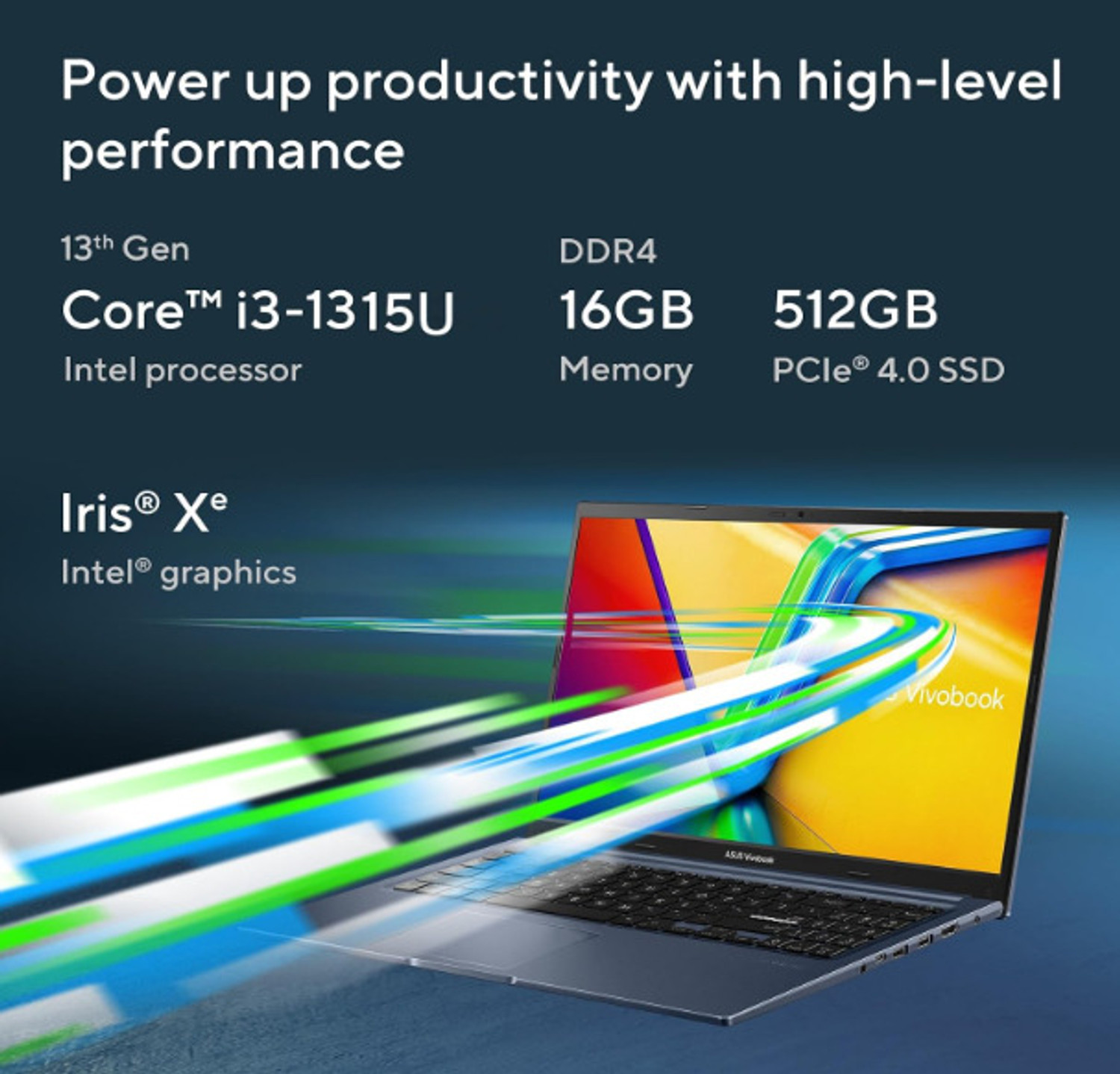 Image of ASUS 1315U Intel Core i3 13th Gen 1315U - (16 GB /512 GB SSD /Windows 11 Home) X1504VA-NJ2325WS Thin and Light Laptop