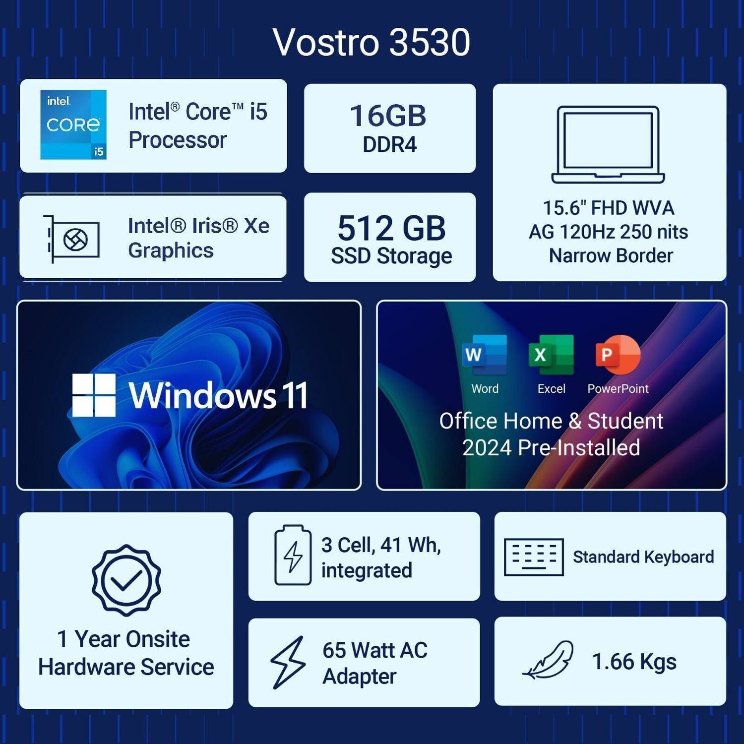 DELL 15 Microsoft Office Home 2024 Intel Core i5 13th Gen - (16 GB