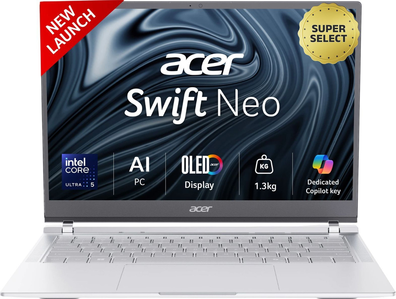 Image of Acer Swift Neo OLED AI PC Intel Core Ultra 5 - (16 GB /1 TB SSD /Windows 11 Home) UN.35GSI.004 / UN.35GSI.007 Thin and Light Laptop