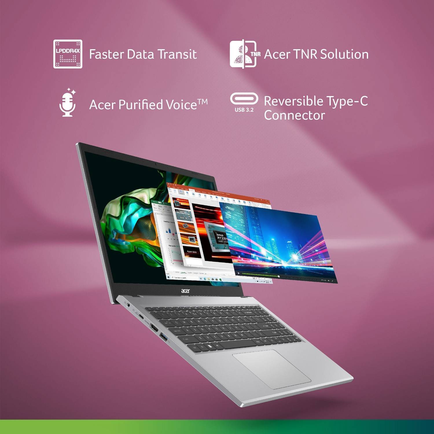 Acer Aspire 3 AMD Ryzen 3 7320U 8GB/512GB SSD Laptop - Image 2