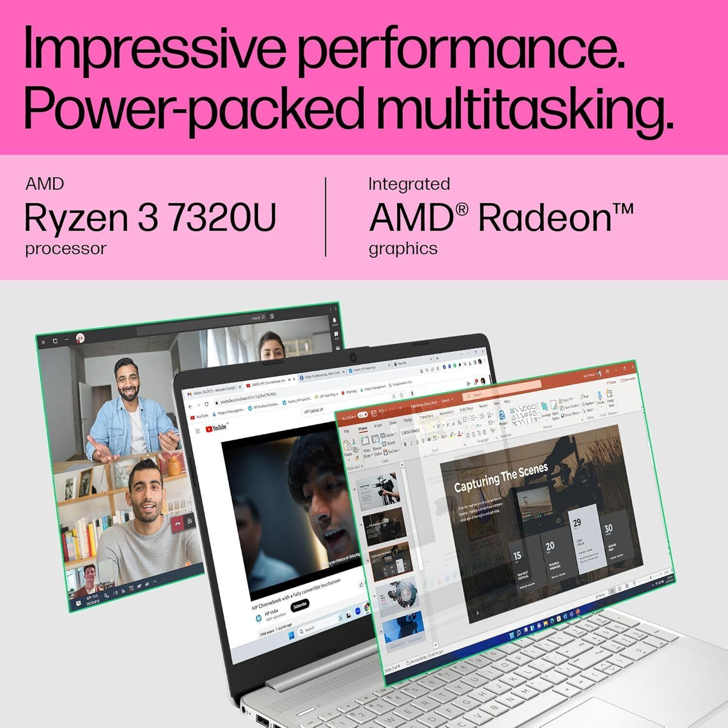Image of HP 15 (2024) AMD Ryzen 3 Quad Core 7320U - (8 GB /512 GB SSD /Windows 11 Home) ?15-fc0026AU Thin and Light Laptop
