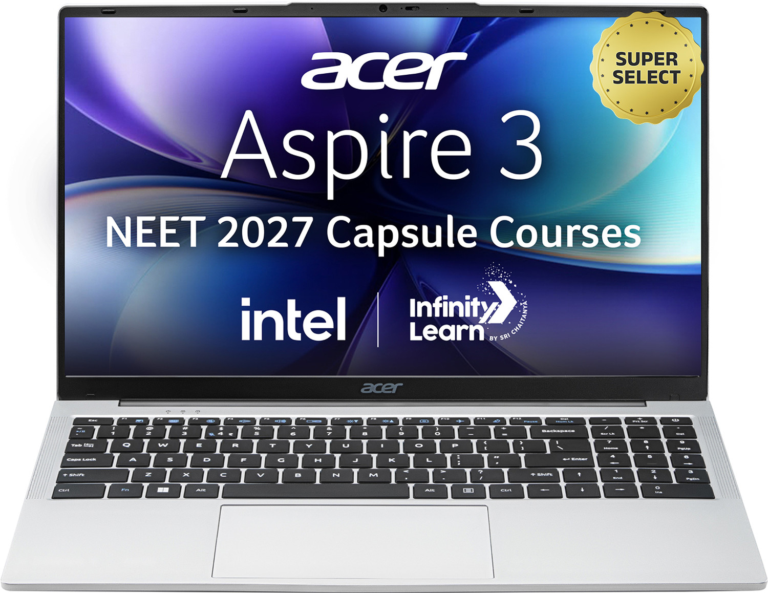 Image of Acer Aspire 3 with Infinity Learn NEET 2027 Capsule Course Intel Celeron Dual Core N4500 - (8 GB /256 GB SSD /Windows 11 Home) A325-45 Notebook