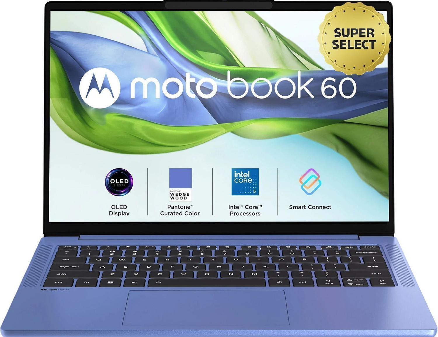 Image of MOTOROLA Motobook 60 Full Metal OLED (i5 14th Gen) Intel Core 5 (Series 2) 210H - (16 GB /512 GB SSD /Windows 11 Home) 14IRH10R Thin and Light Laptop
